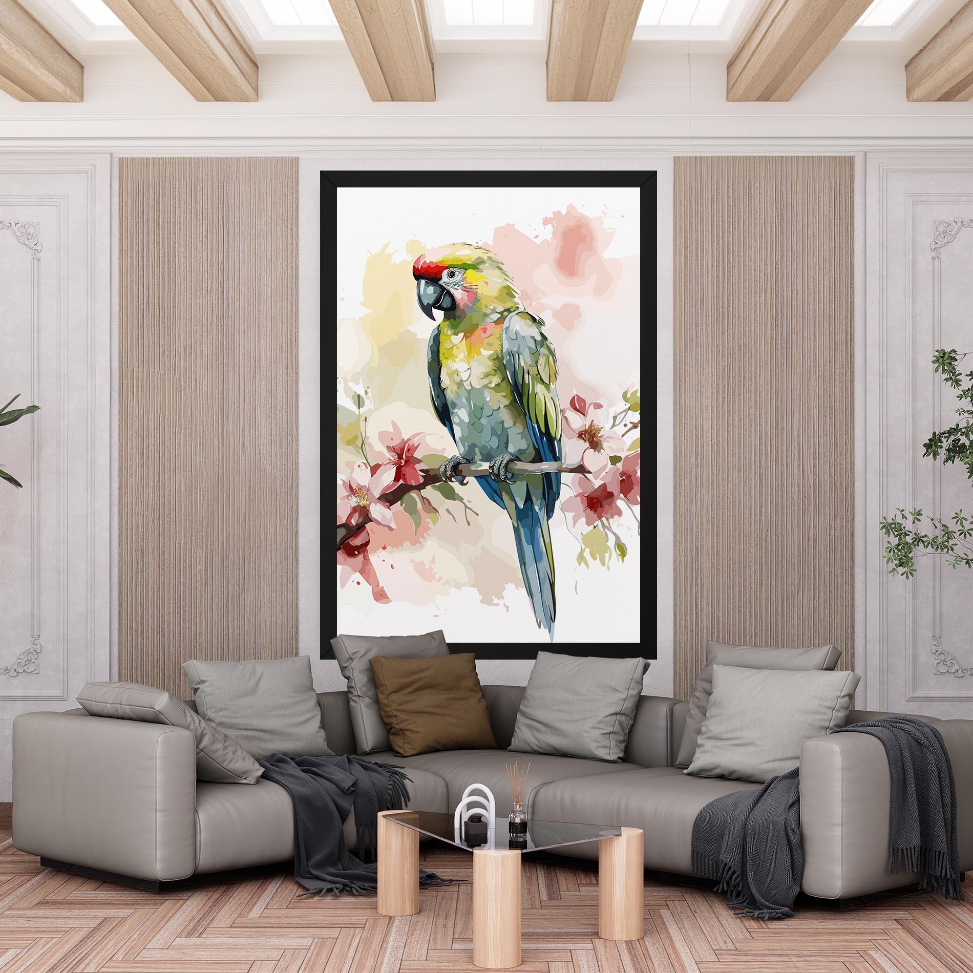 Vászonkép Beautiful Parrot mockup 6