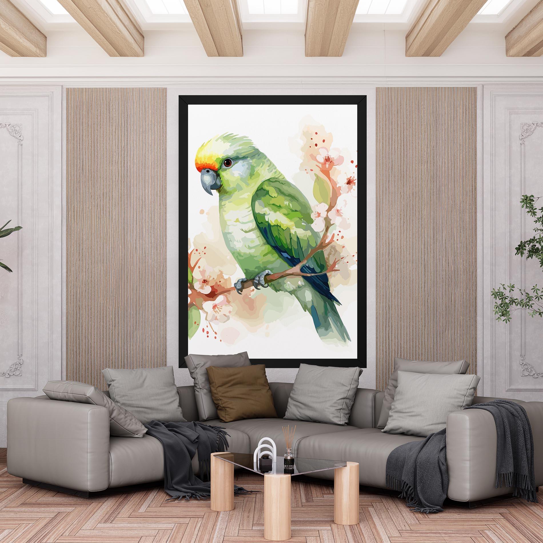 Vászonkép Pretty Green Parrot mockup 6
