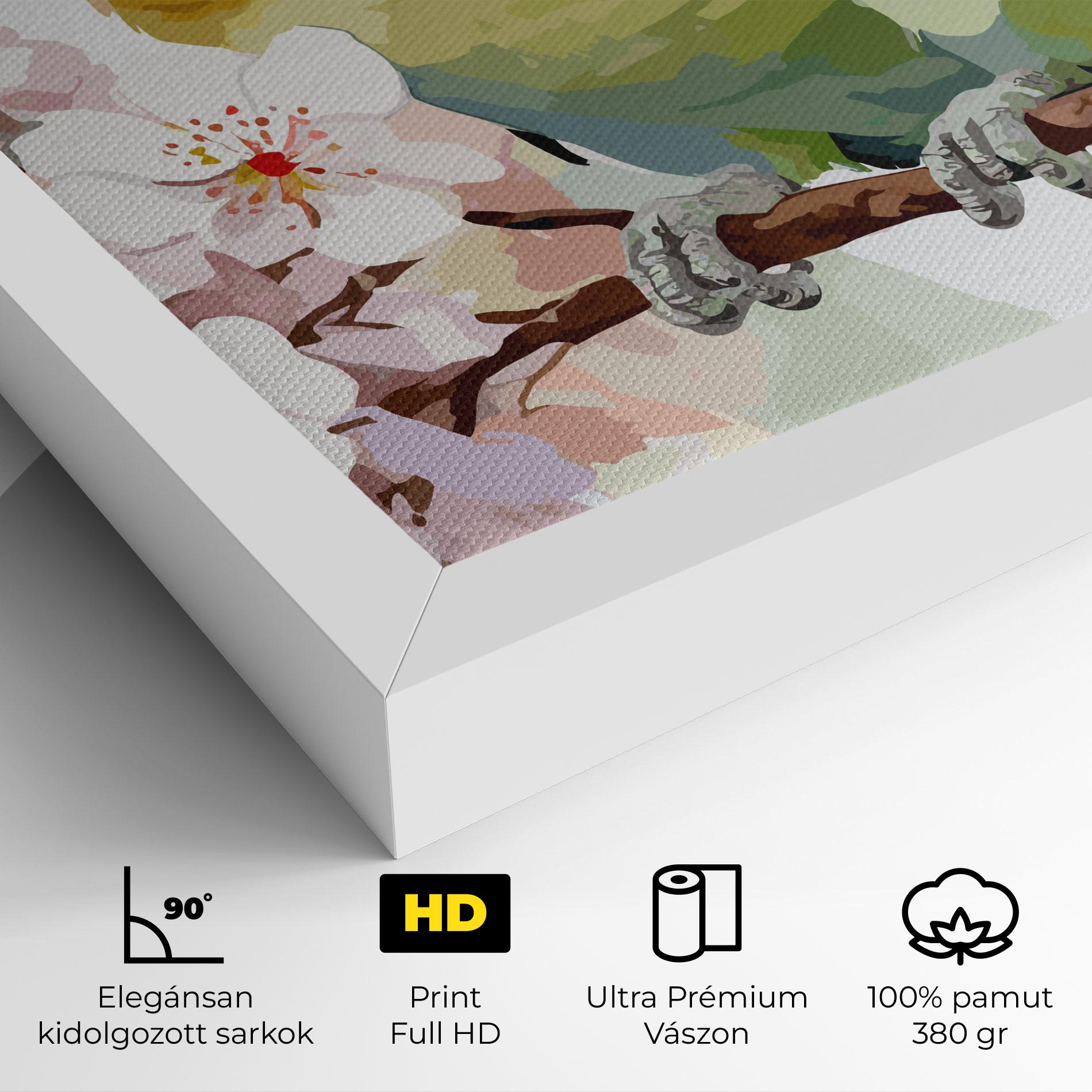 Vászonkép Cute Green Parrot mockup 4