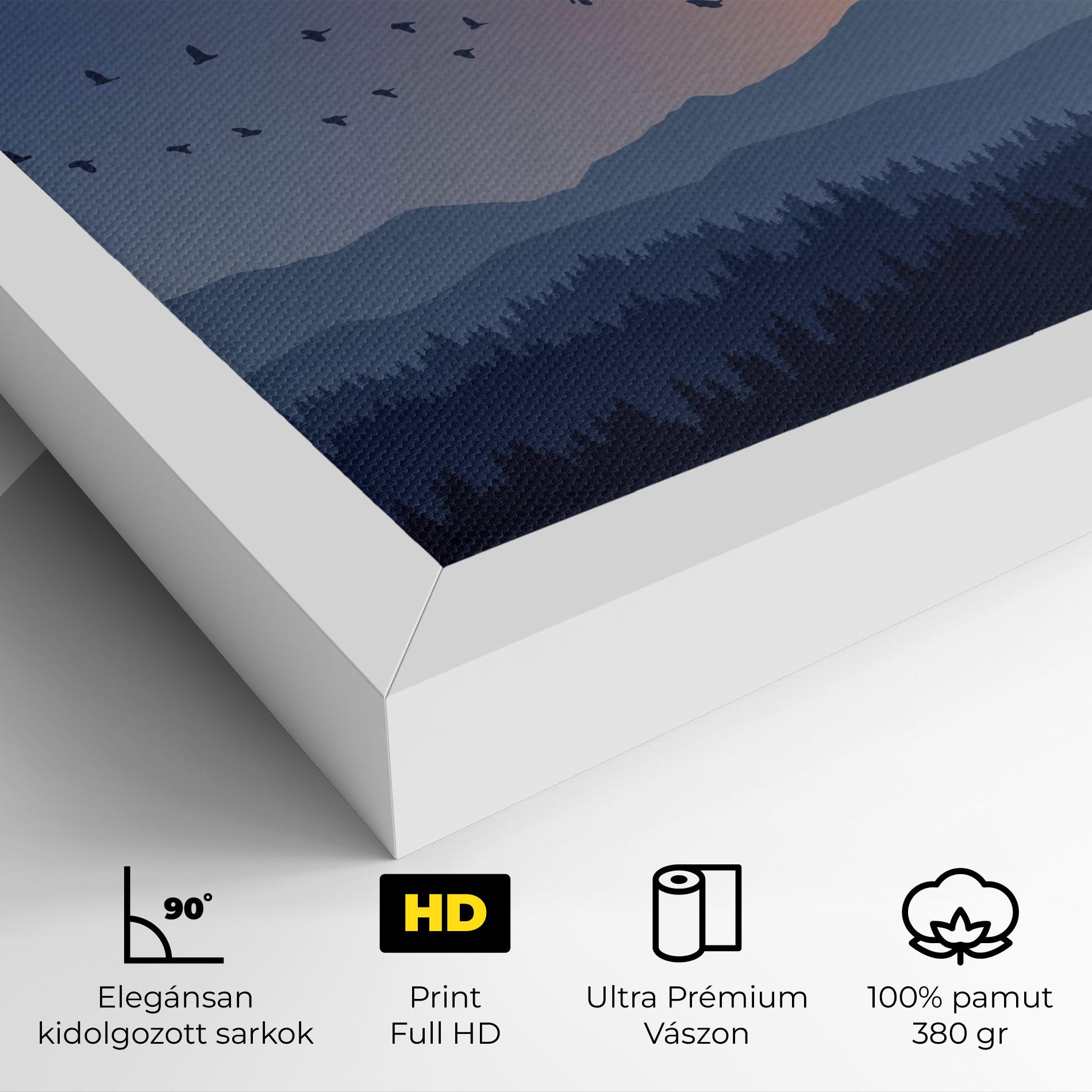 Vászonkép Sunset Birds View mockup 4