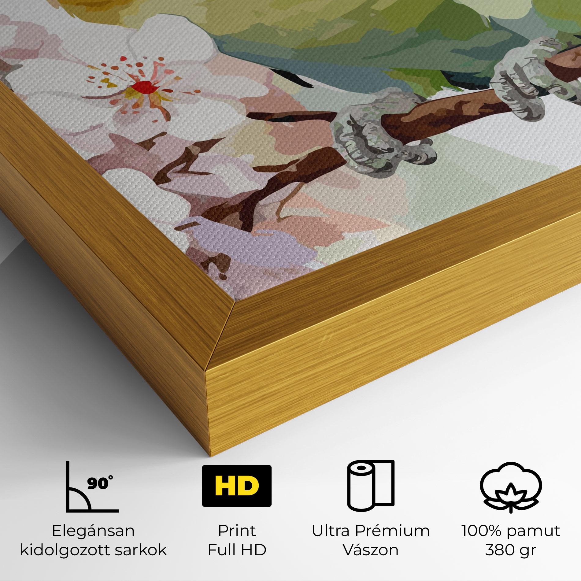 Vászonkép Cute Green Parrot mockup 4