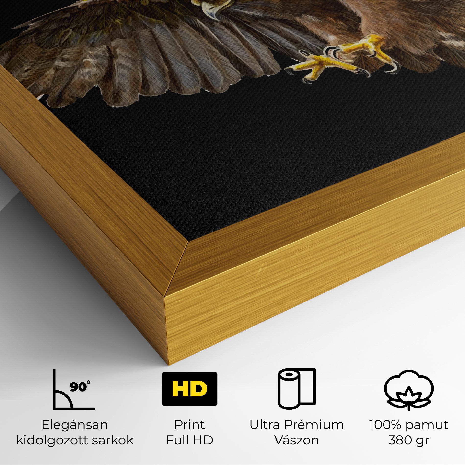 Vászonkép Eagle On Black mockup 4