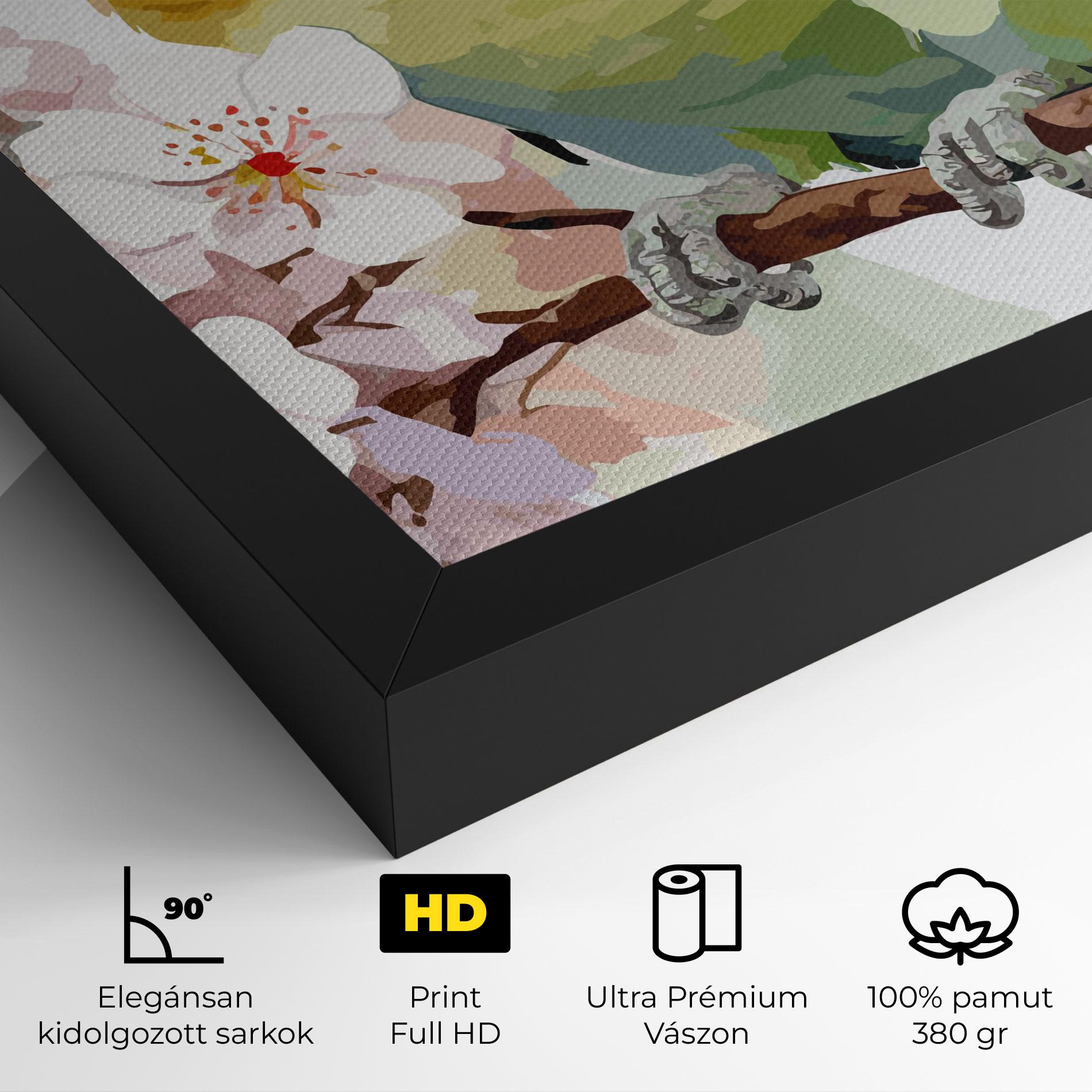 Vászonkép Cute Green Parrot mockup 4