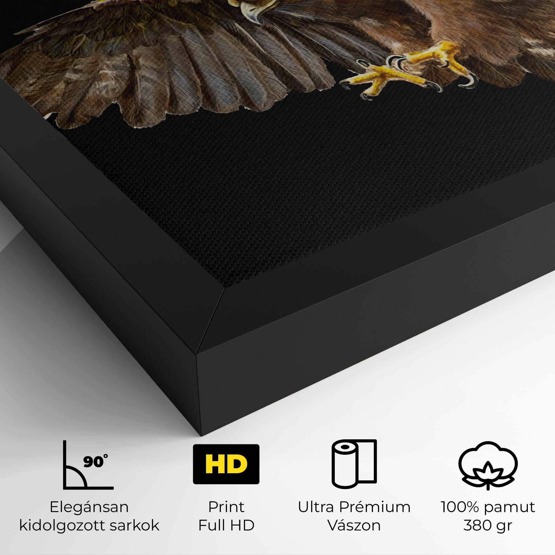 Vászonkép Eagle On Black mockup 4