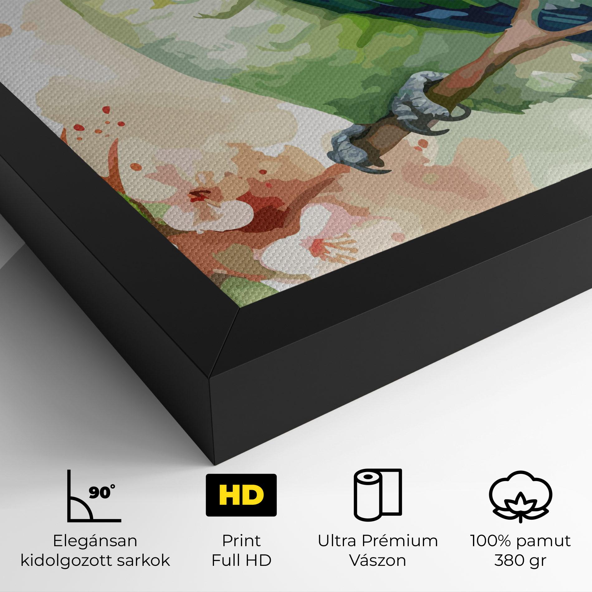 Vászonkép Pretty Green Parrot mockup 4