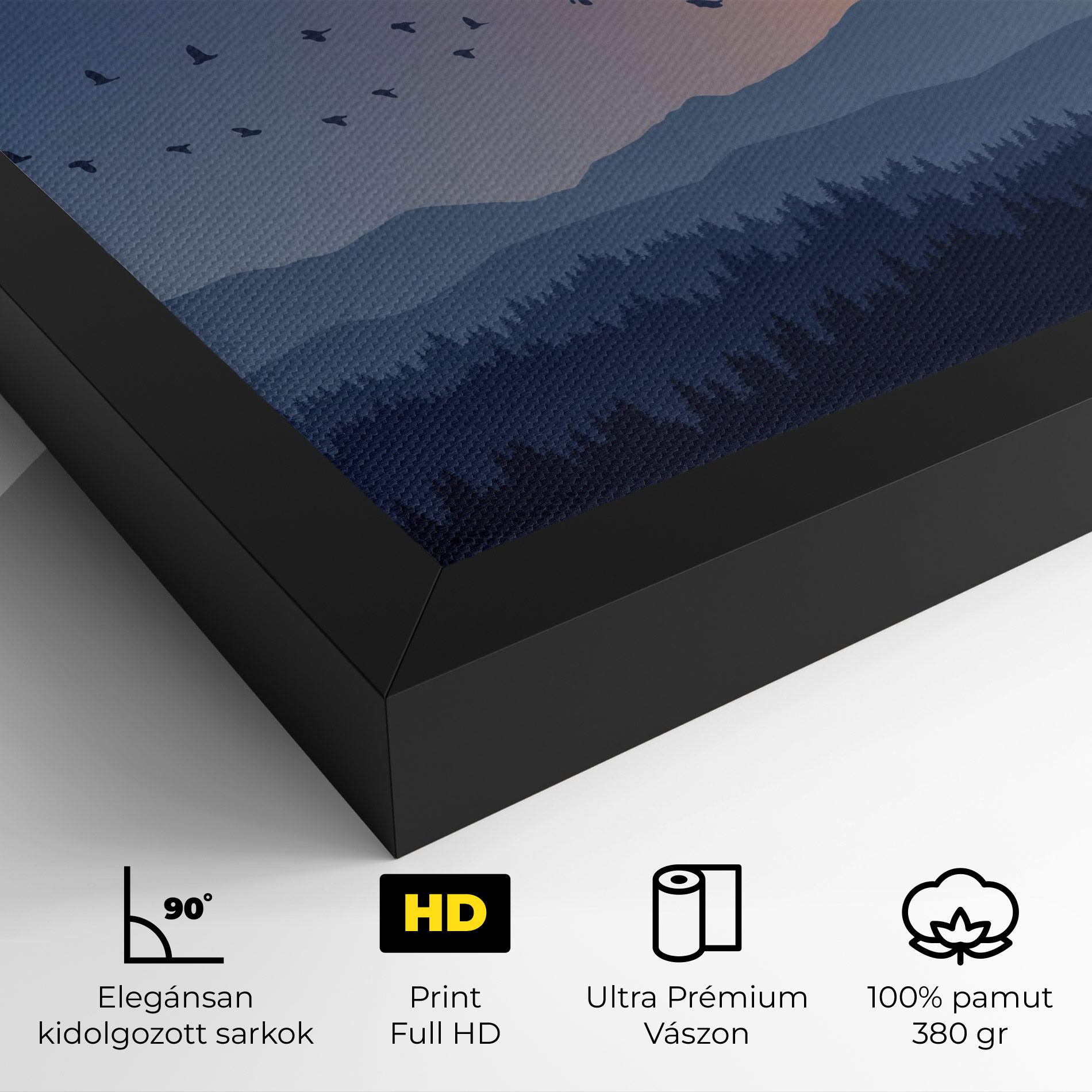 Vászonkép Sunset Birds View mockup 4