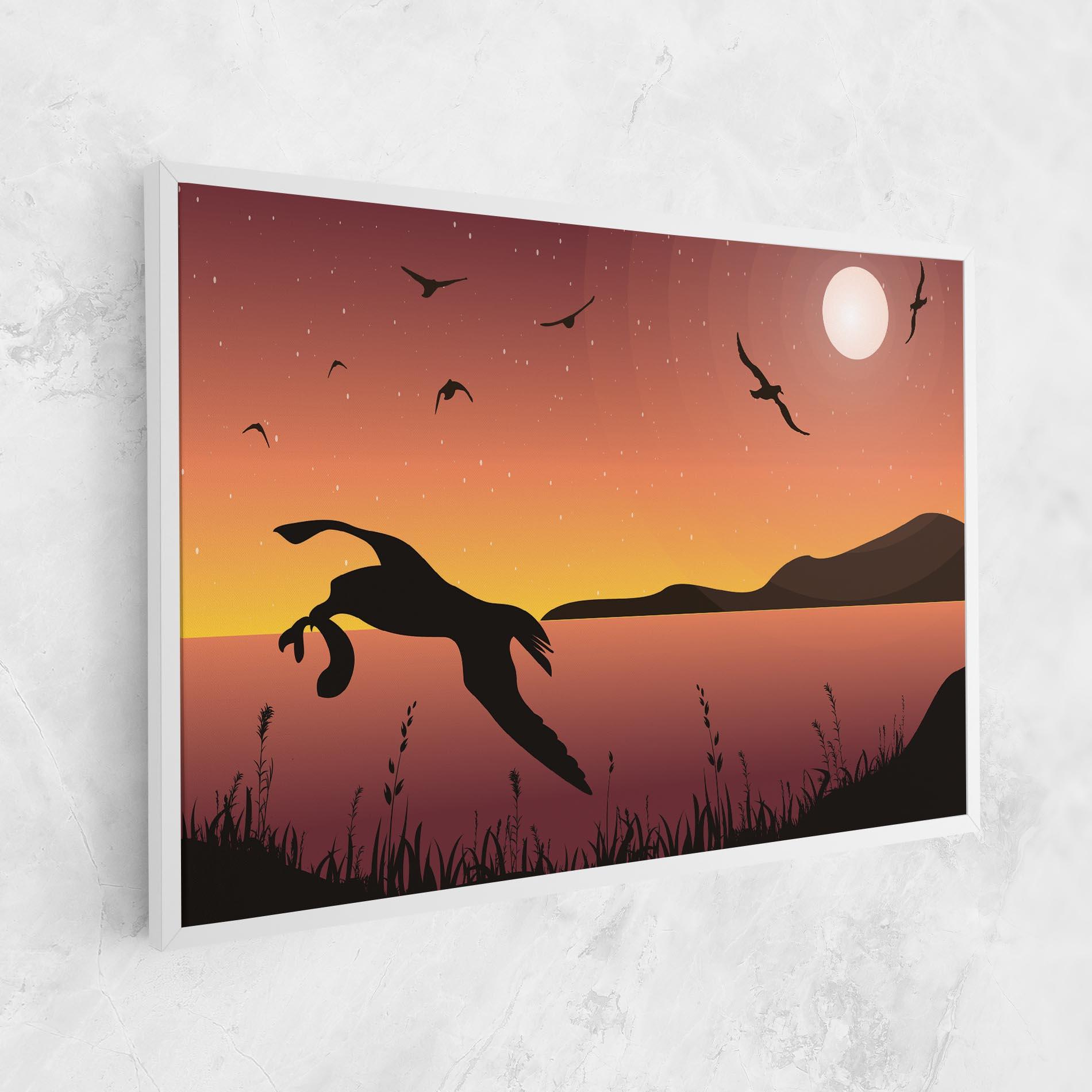 Vászonkép Birds Fishing mockup 1