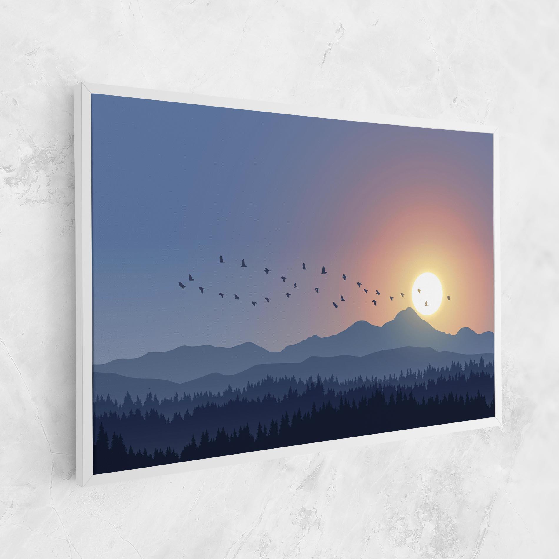 Vászonkép Sunset Birds View mockup 1