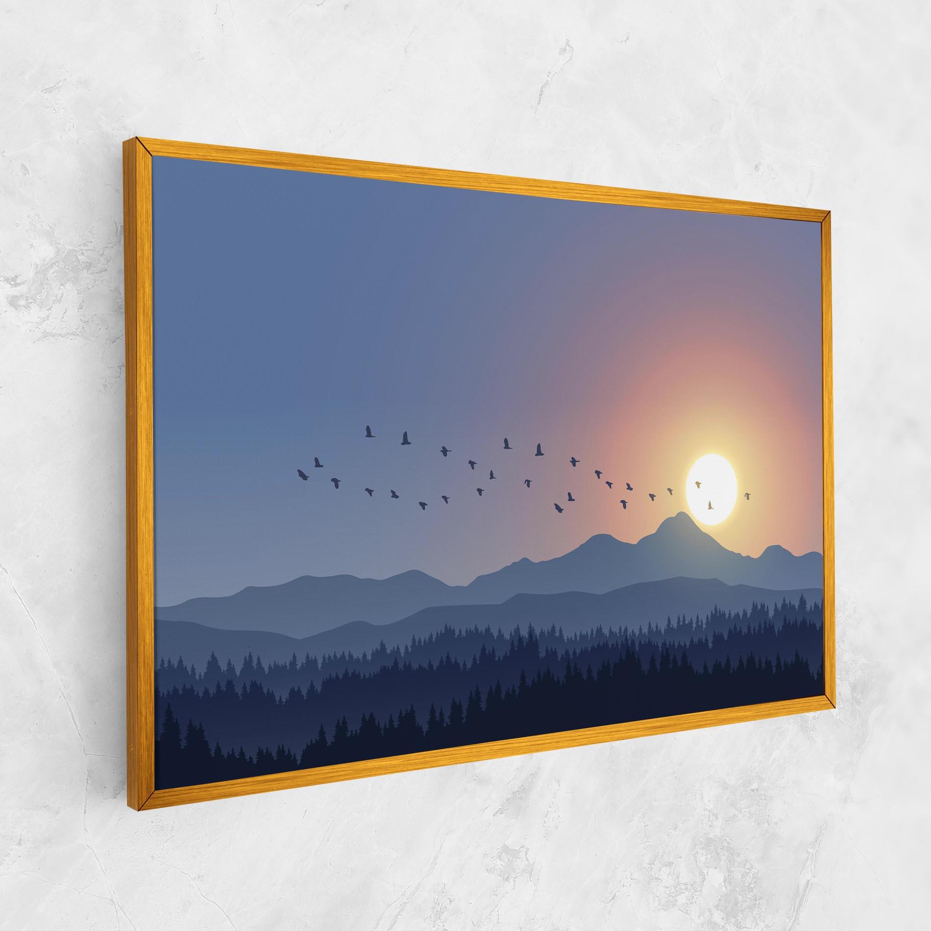 Vászonkép Sunset Birds View mockup 1