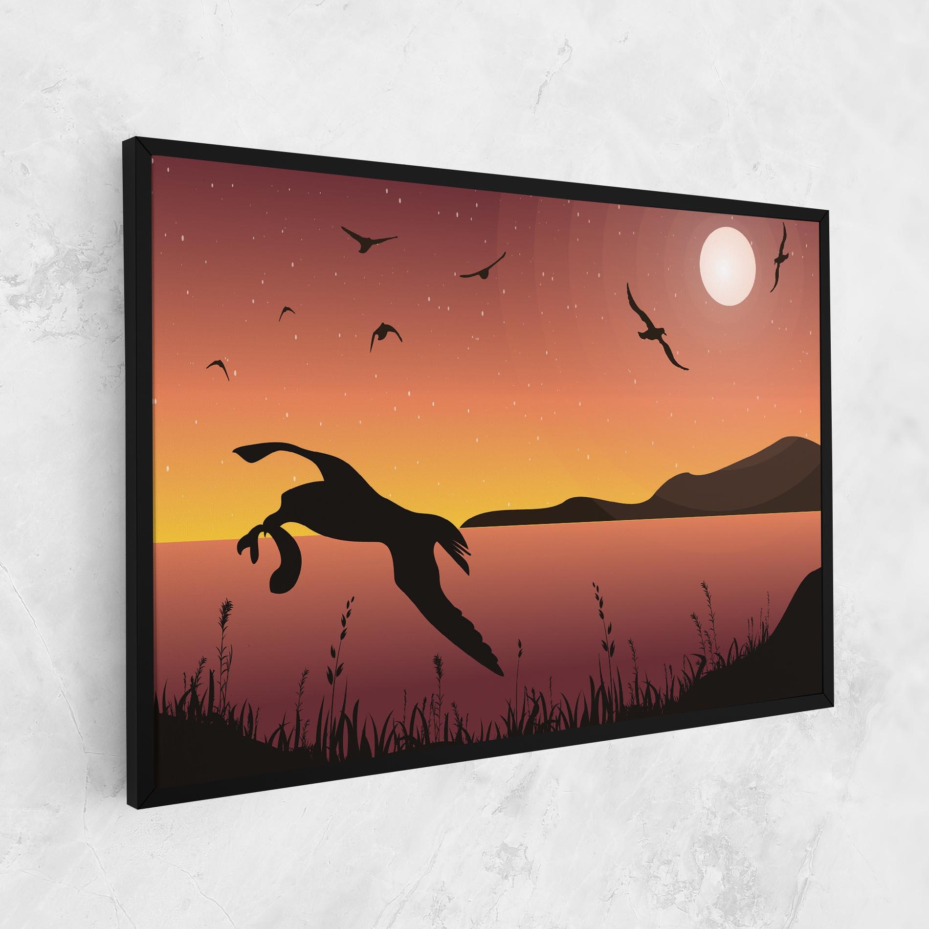 Vászonkép Birds Fishing mockup 1