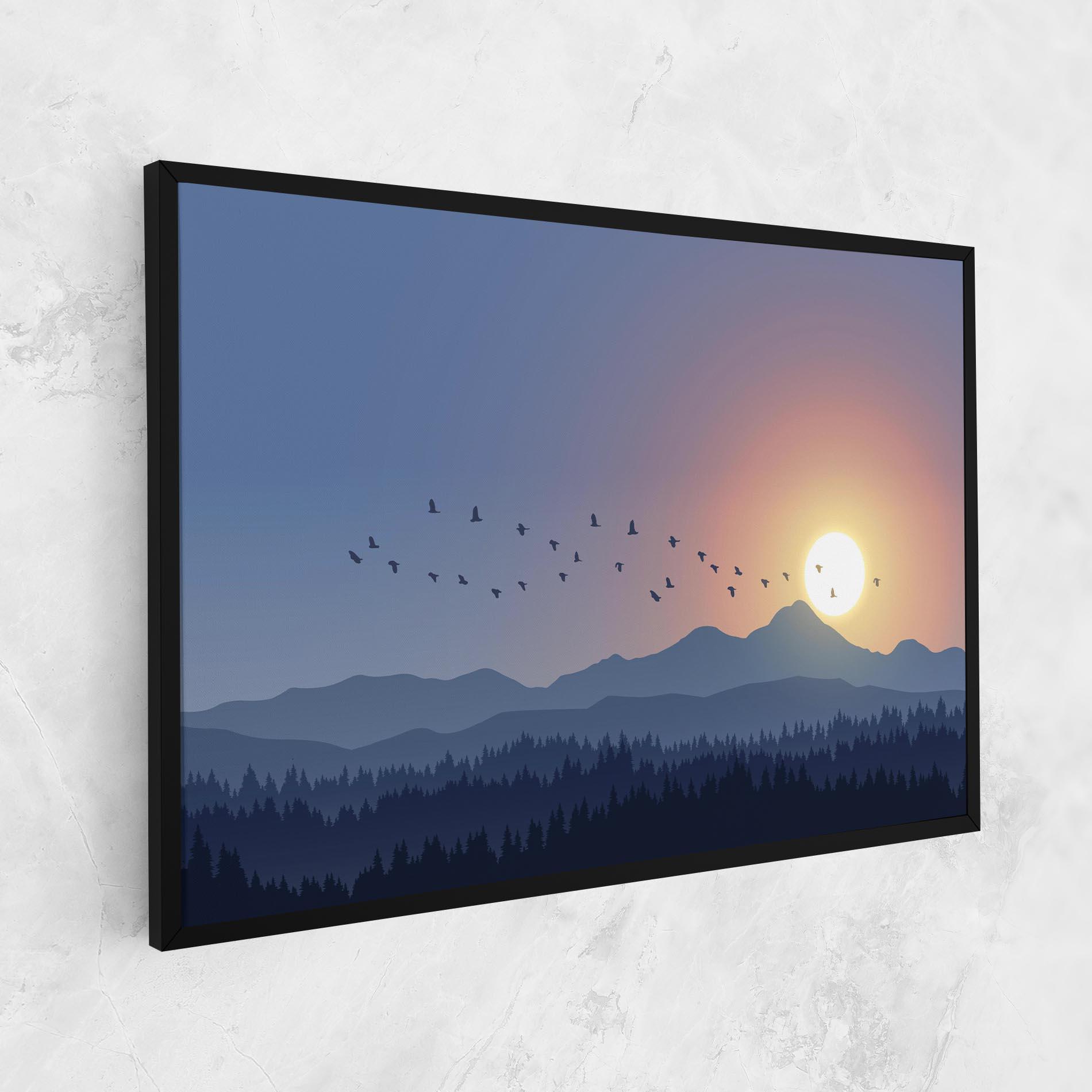 Vászonkép Sunset Birds View mockup 1