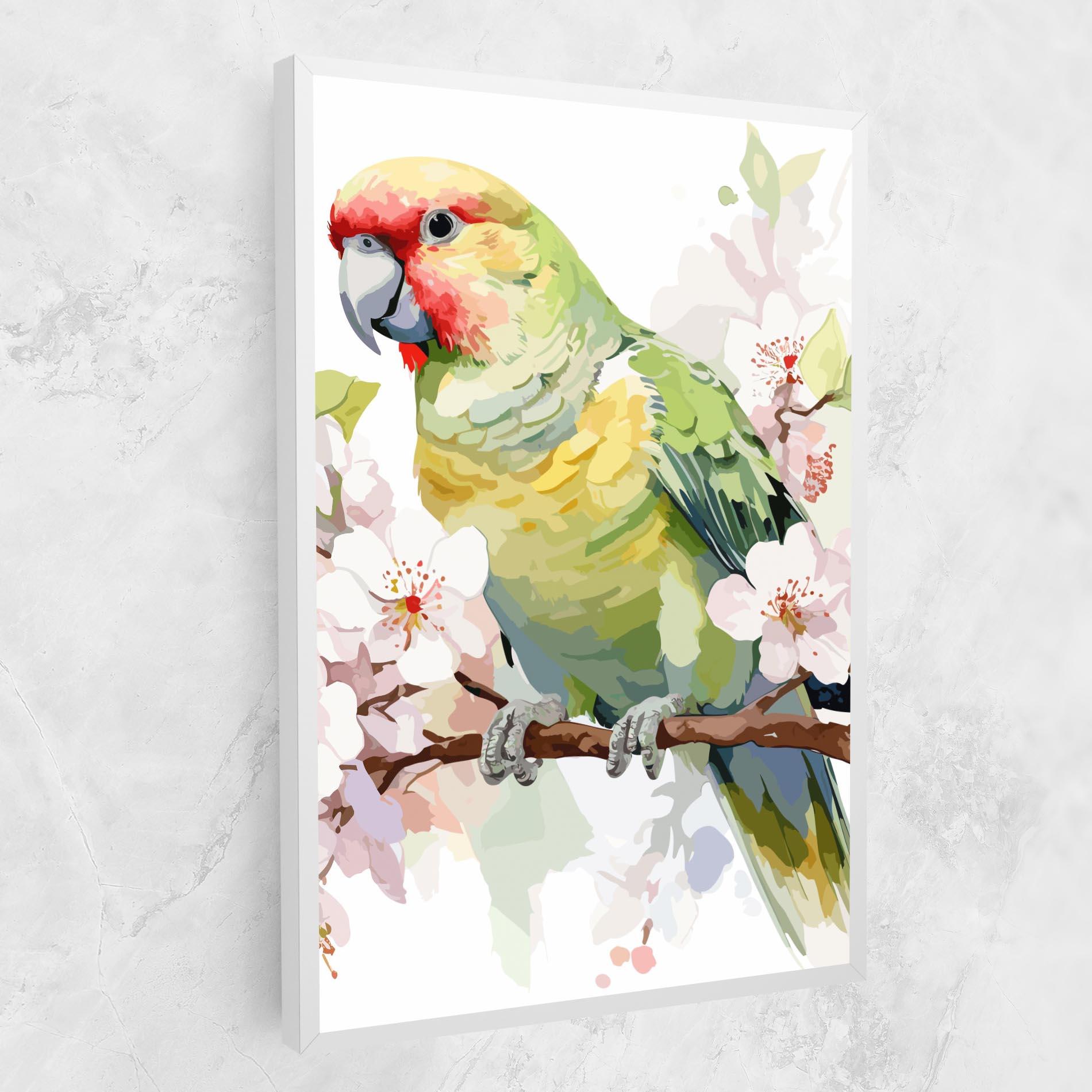 Vászonkép Cute Green Parrot mockup 1
