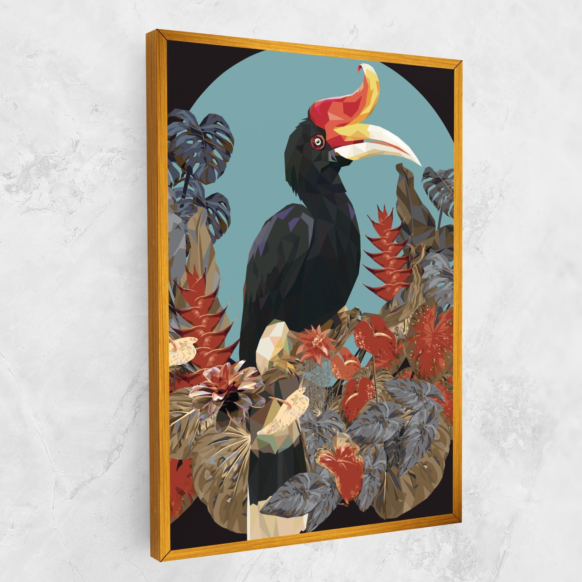 Vászonkép Black Interesting Bird mockup 1