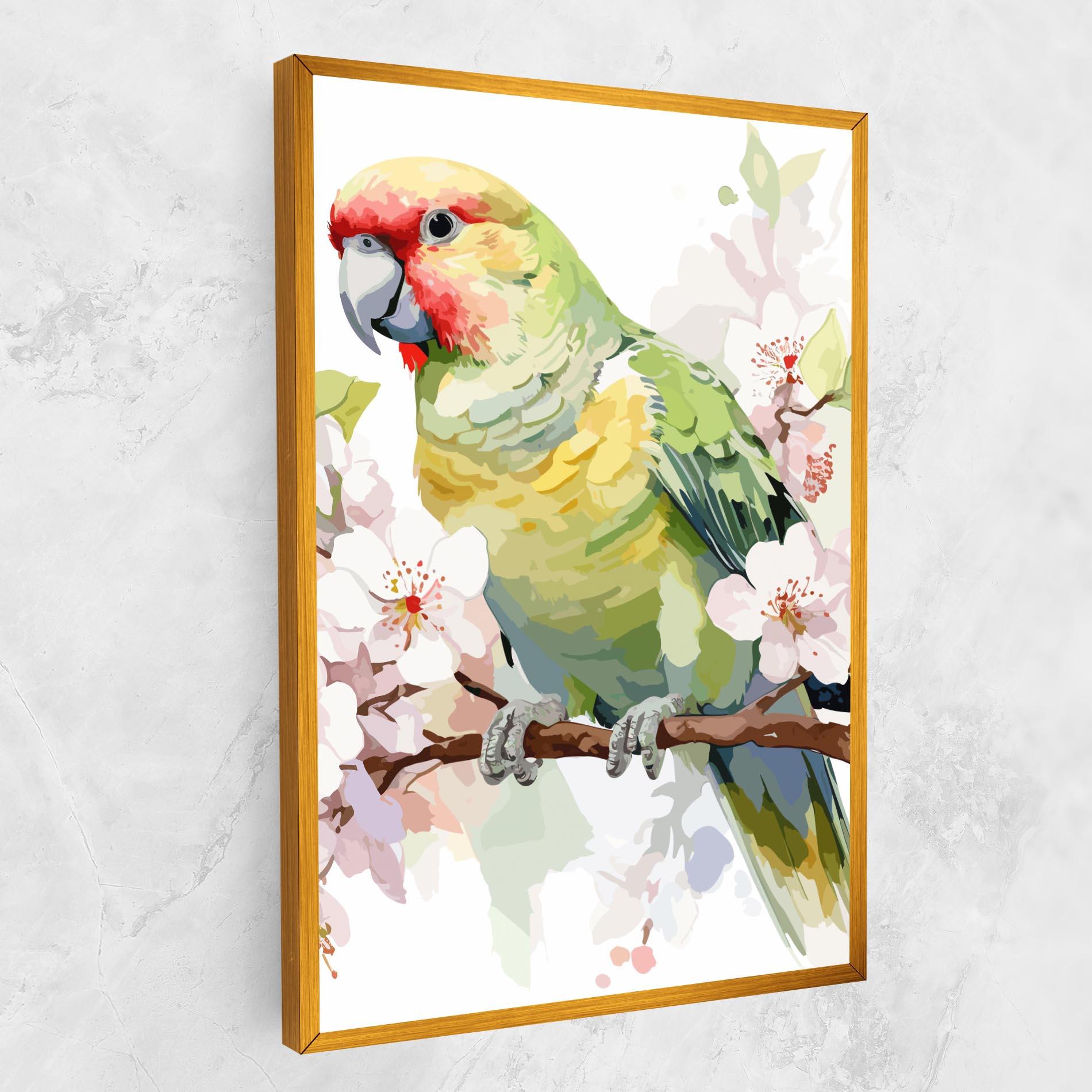 Vászonkép Cute Green Parrot mockup 1