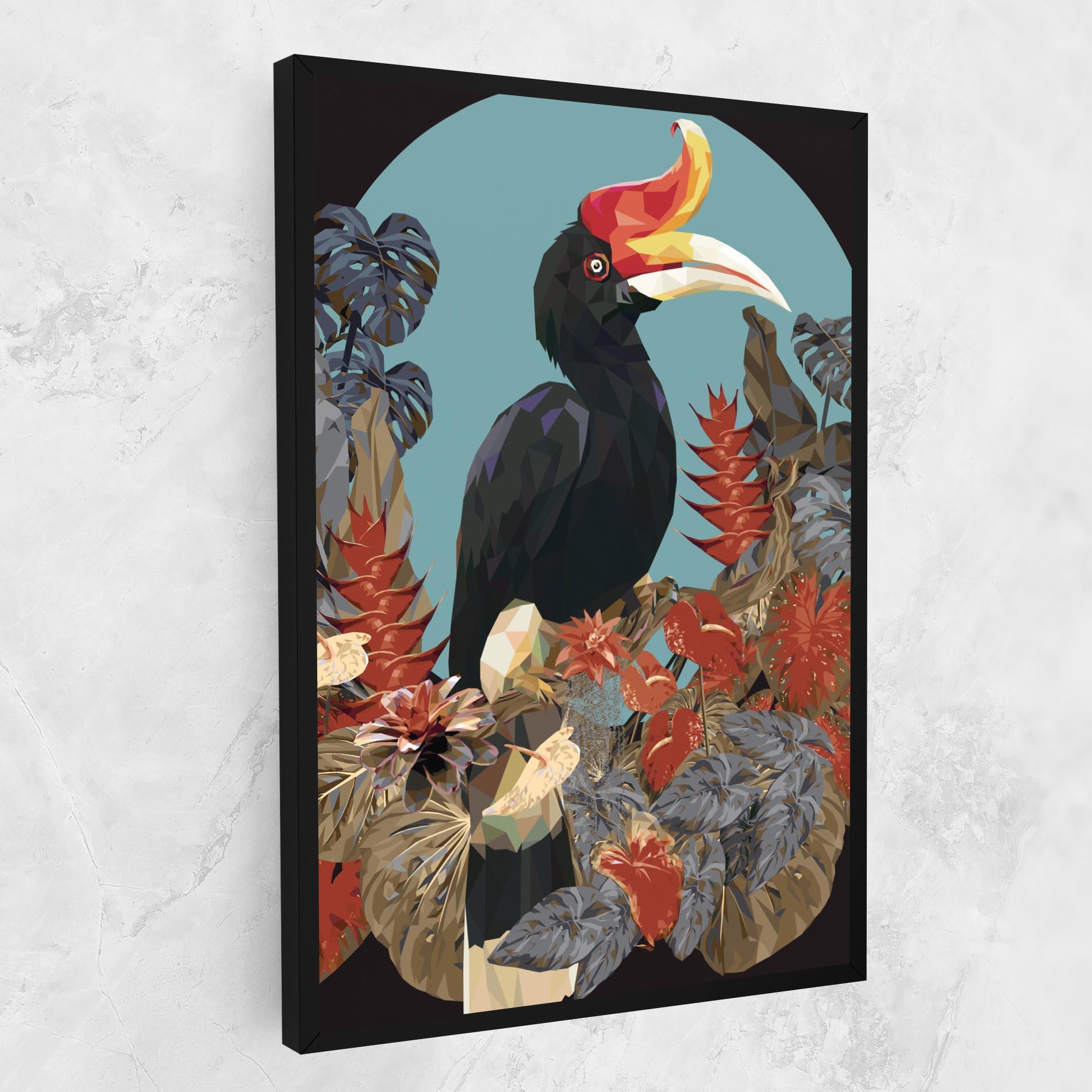 Vászonkép Black Interesting Bird mockup 1