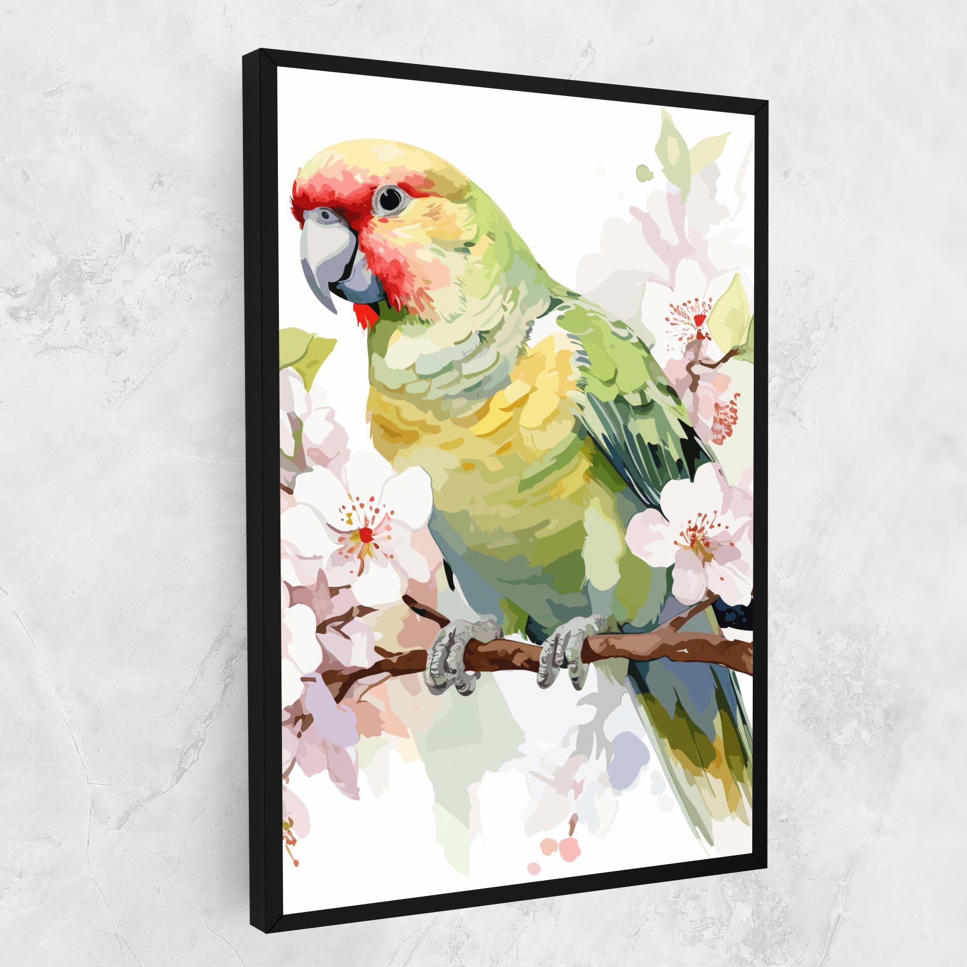 Vászonkép Cute Green Parrot mockup 1