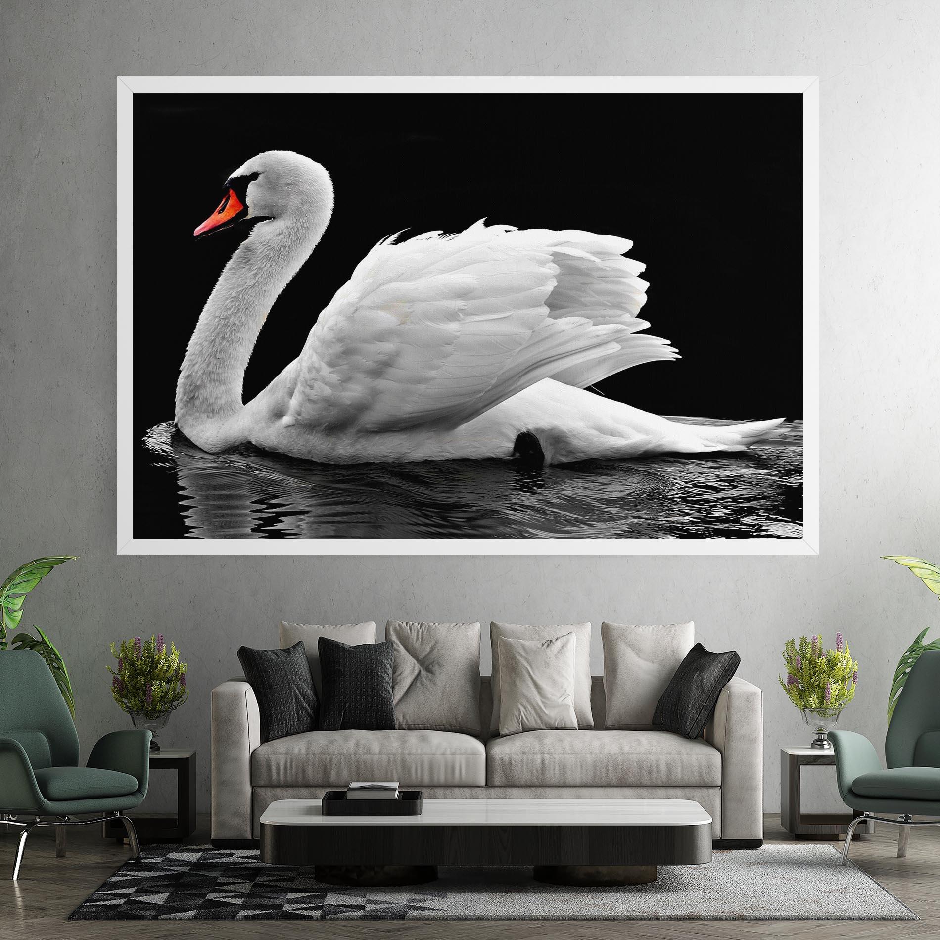 Vászonkép Black And White Swan mockup 7