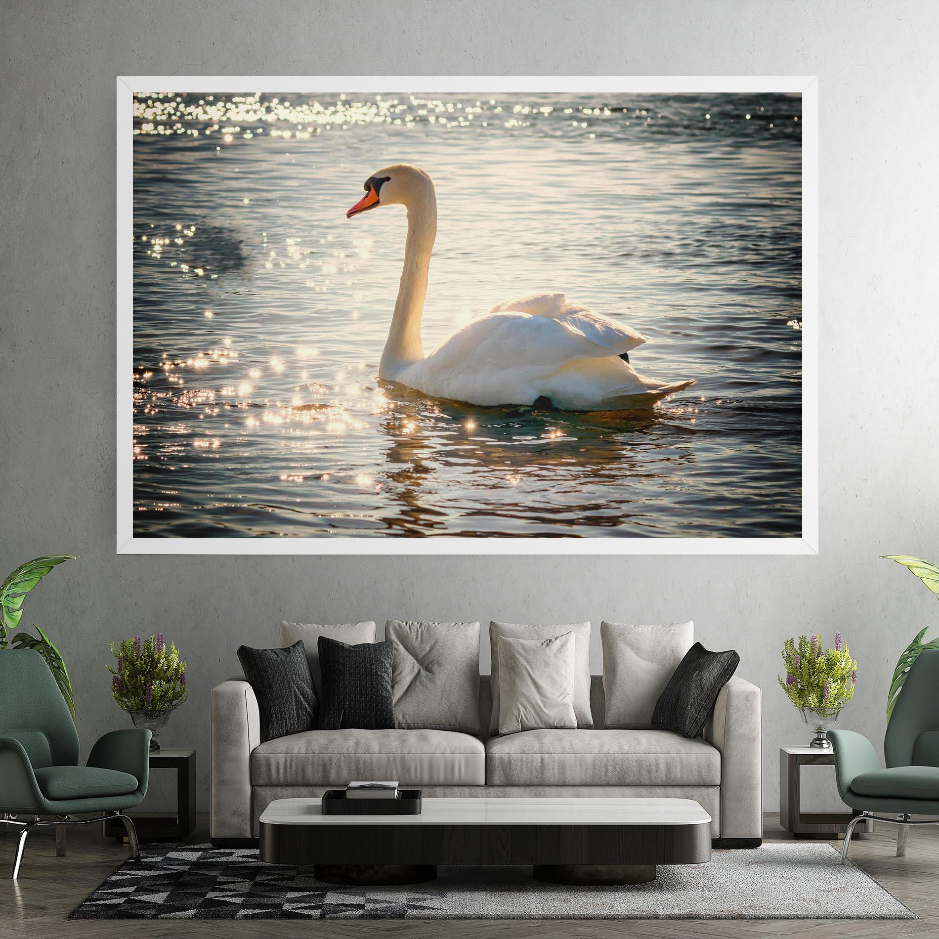 Vászonkép Swan On Lake mockup 7