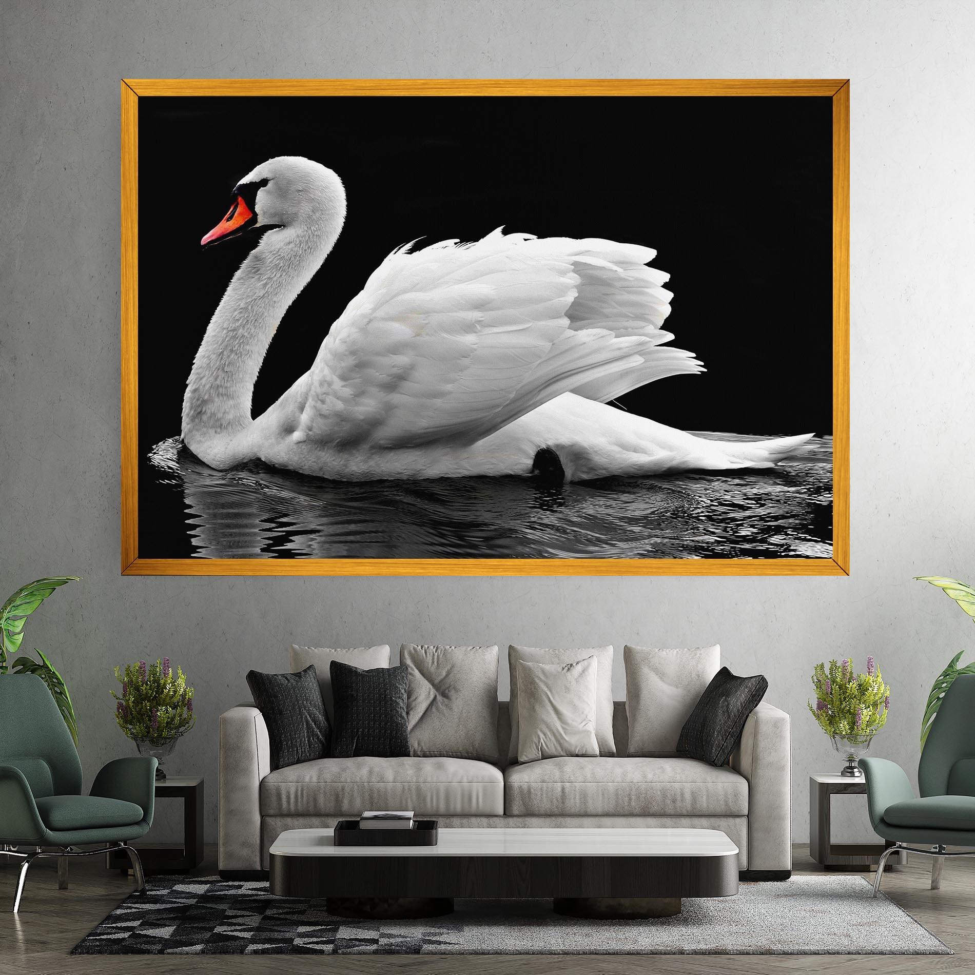 Vászonkép Black And White Swan mockup 7