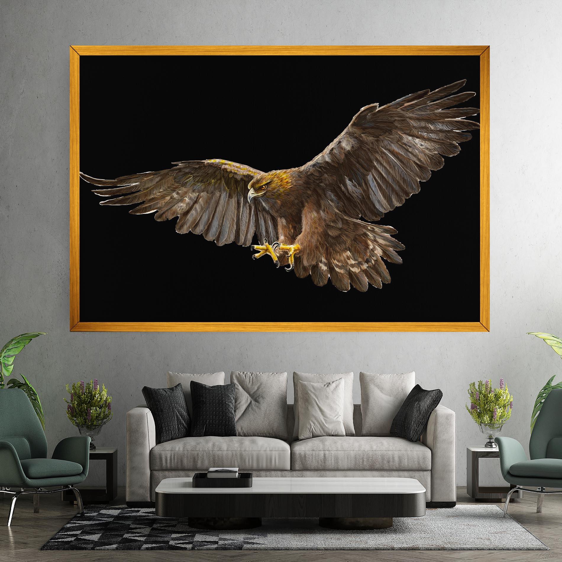 Vászonkép Eagle On Black mockup 7