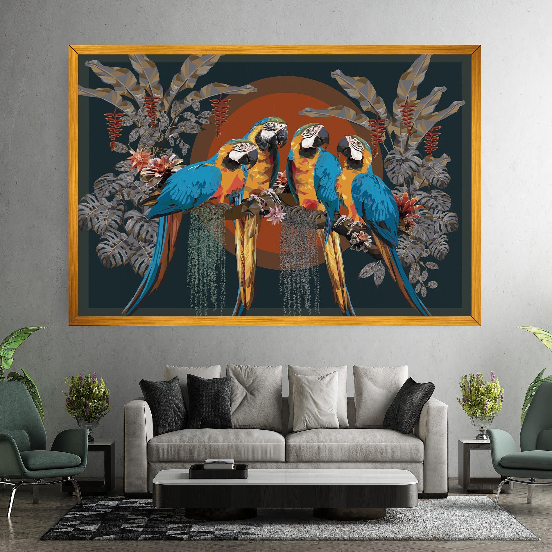 Vászonkép Parrot Couples mockup 7