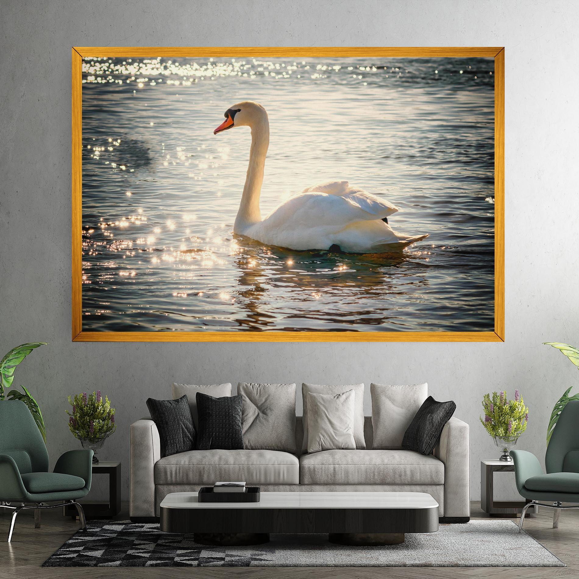 Vászonkép Swan On Lake mockup 7
