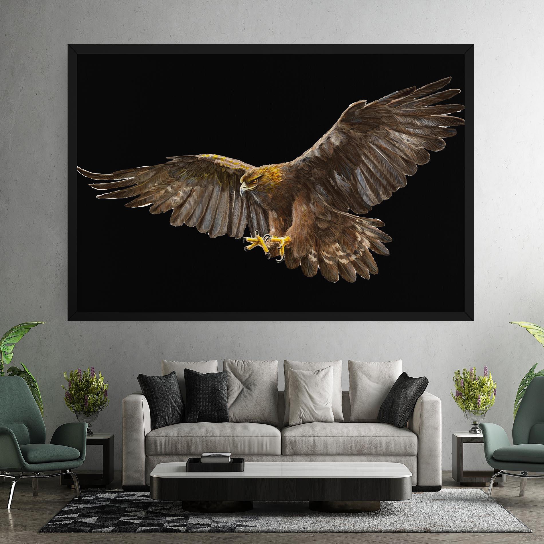 Vászonkép Eagle On Black mockup 7