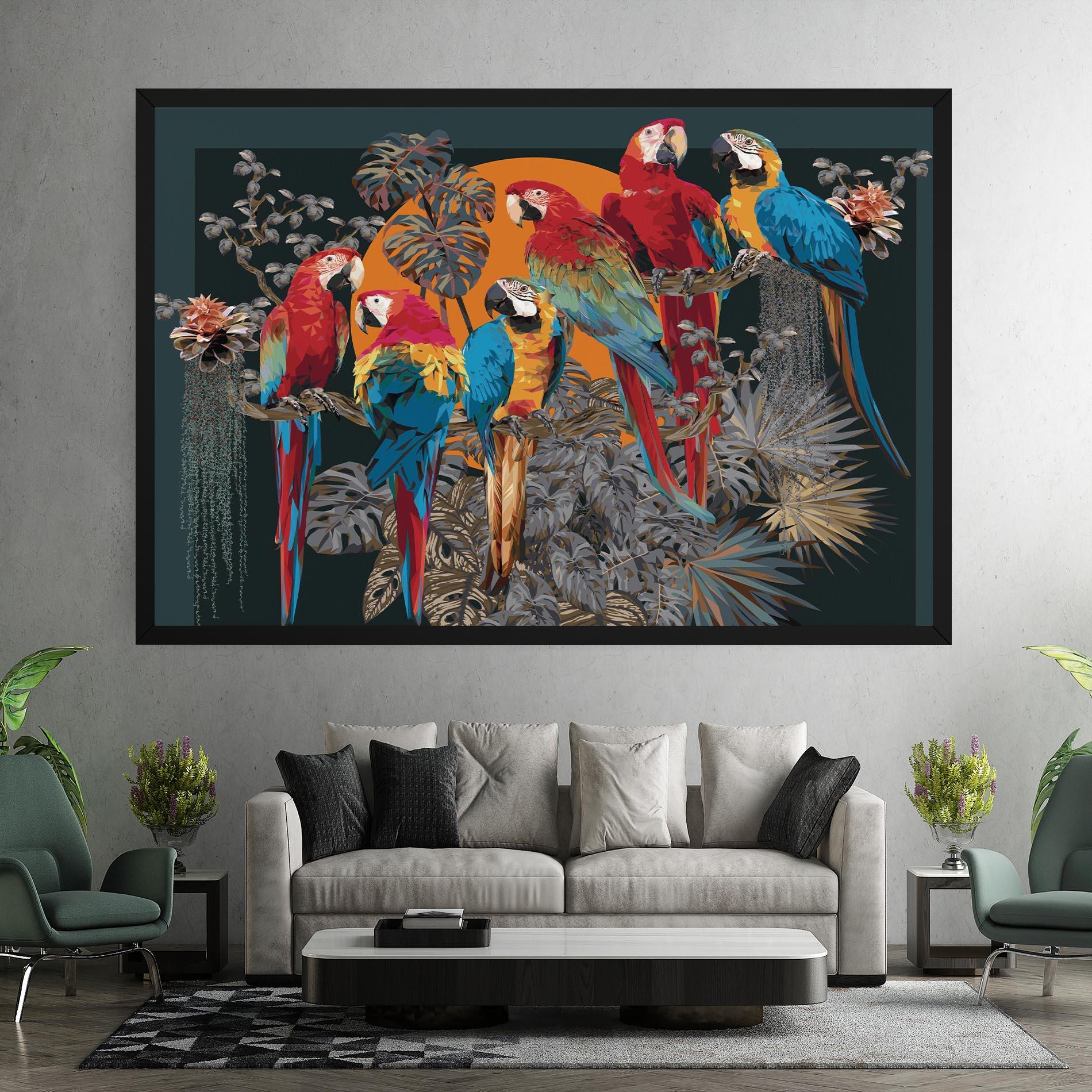 Vászonkép Family Parrot mockup 7