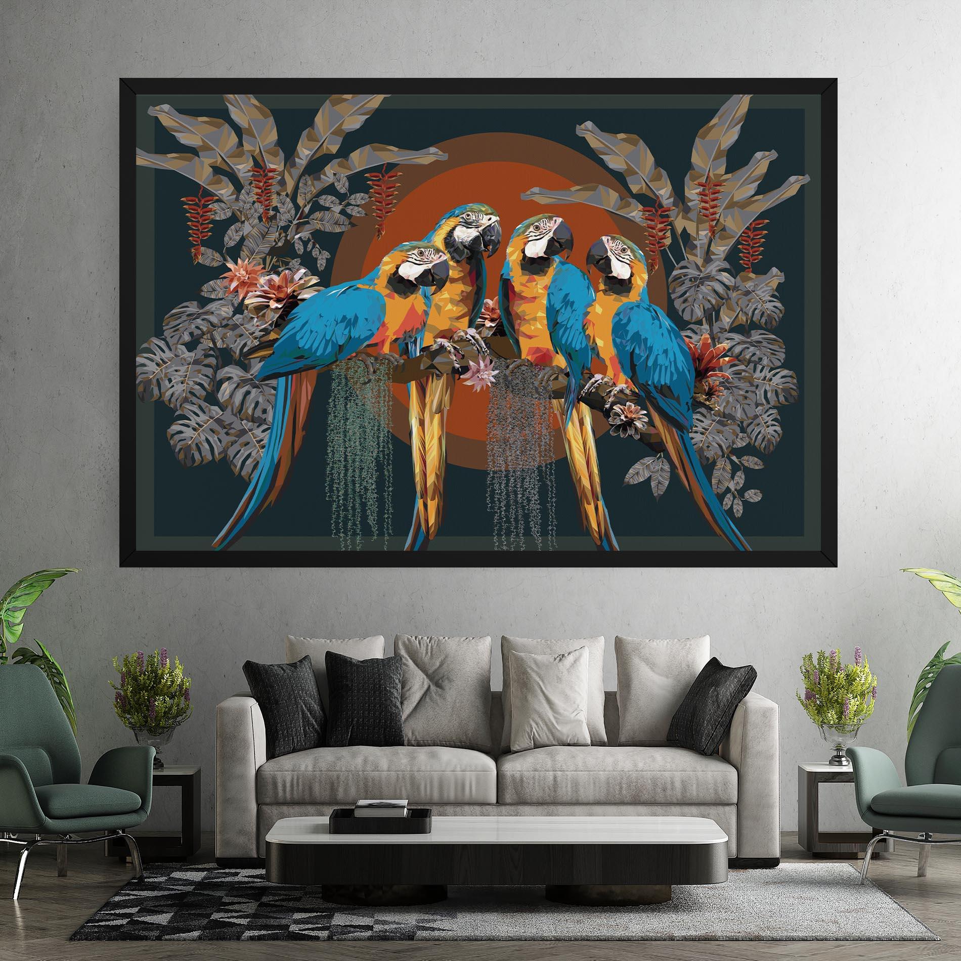 Vászonkép Parrot Couples mockup 7