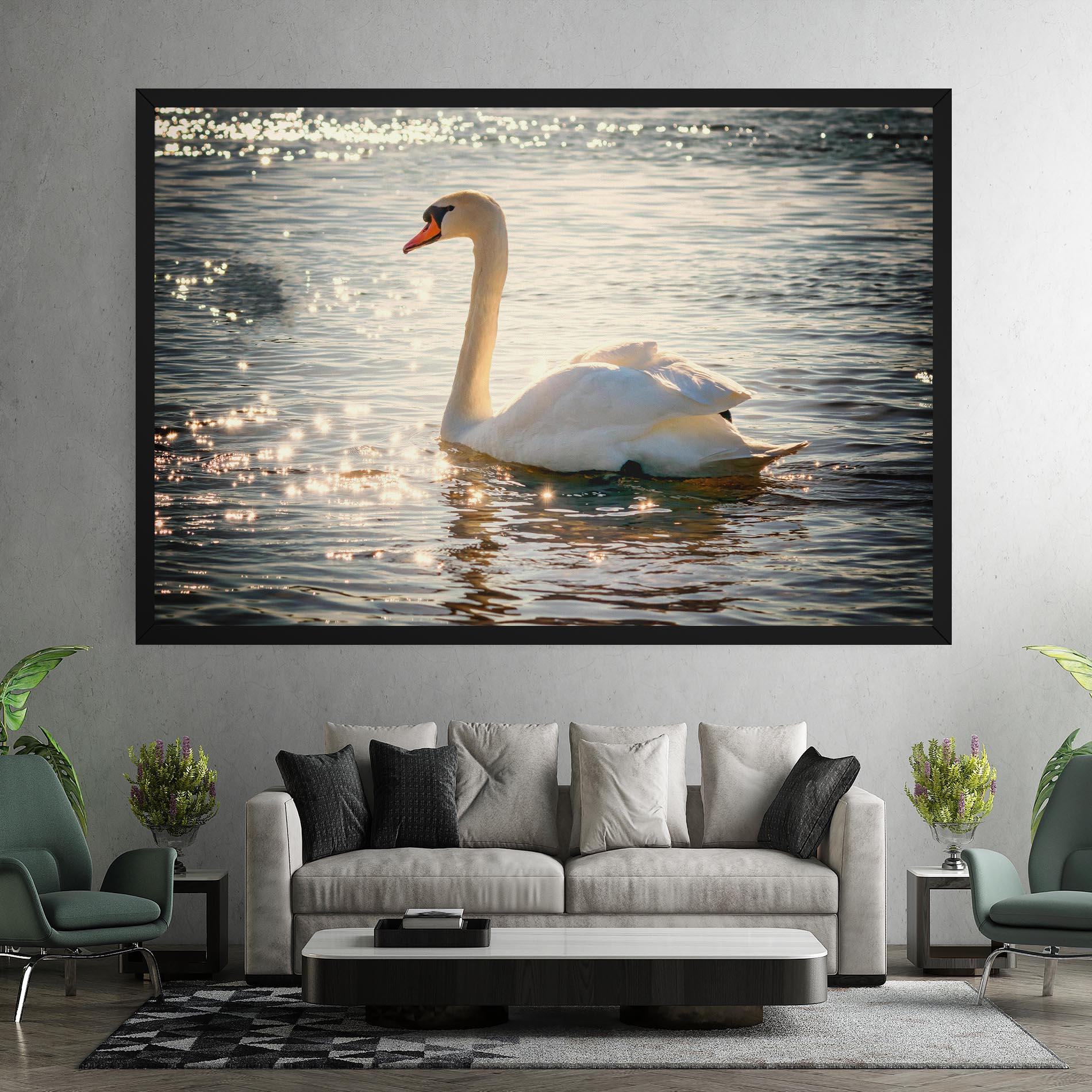 Vászonkép Swan On Lake mockup 7