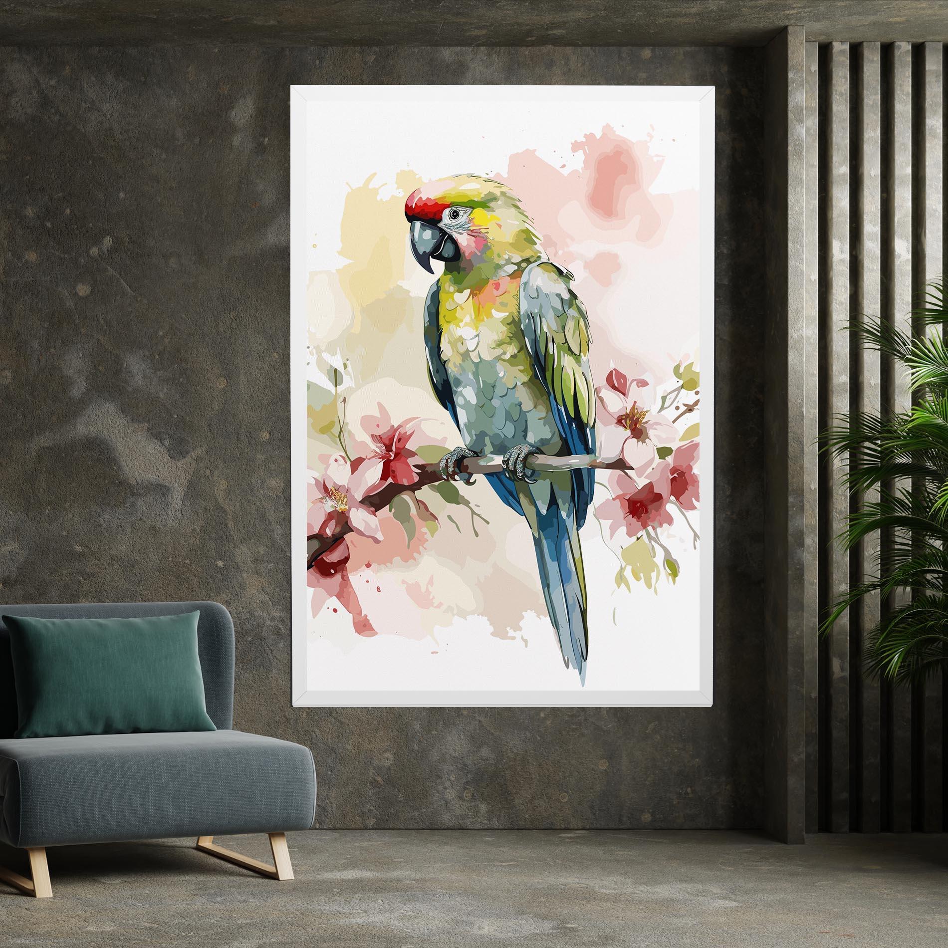 Vászonkép Beautiful Parrot mockup 7