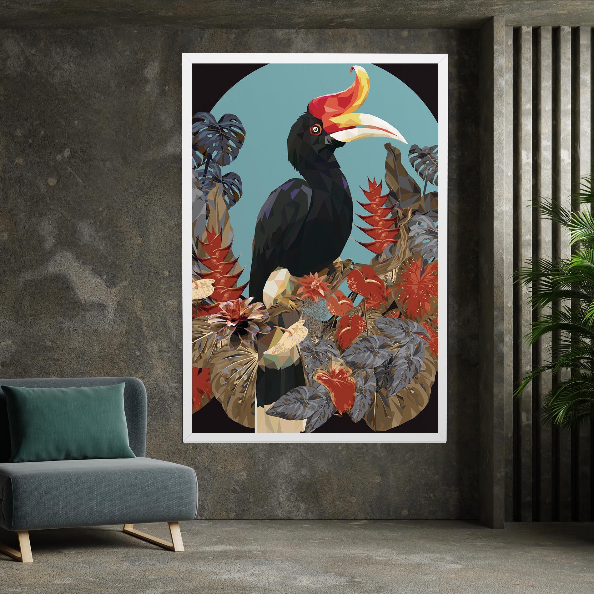 Vászonkép Black Interesting Bird mockup 7