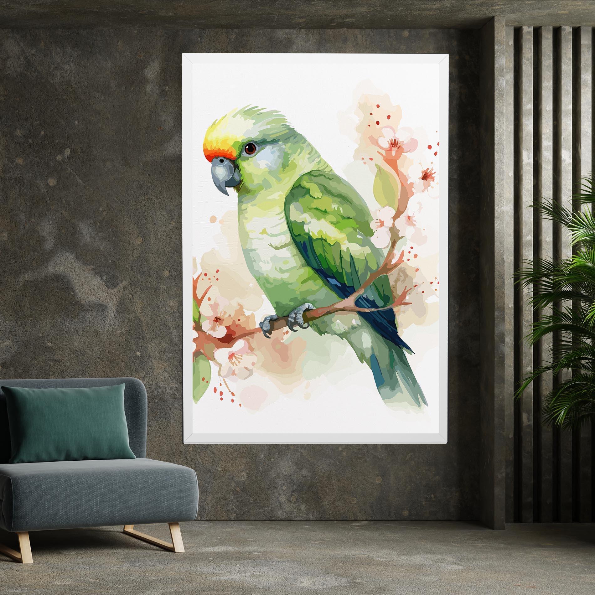 Vászonkép Pretty Green Parrot mockup 7