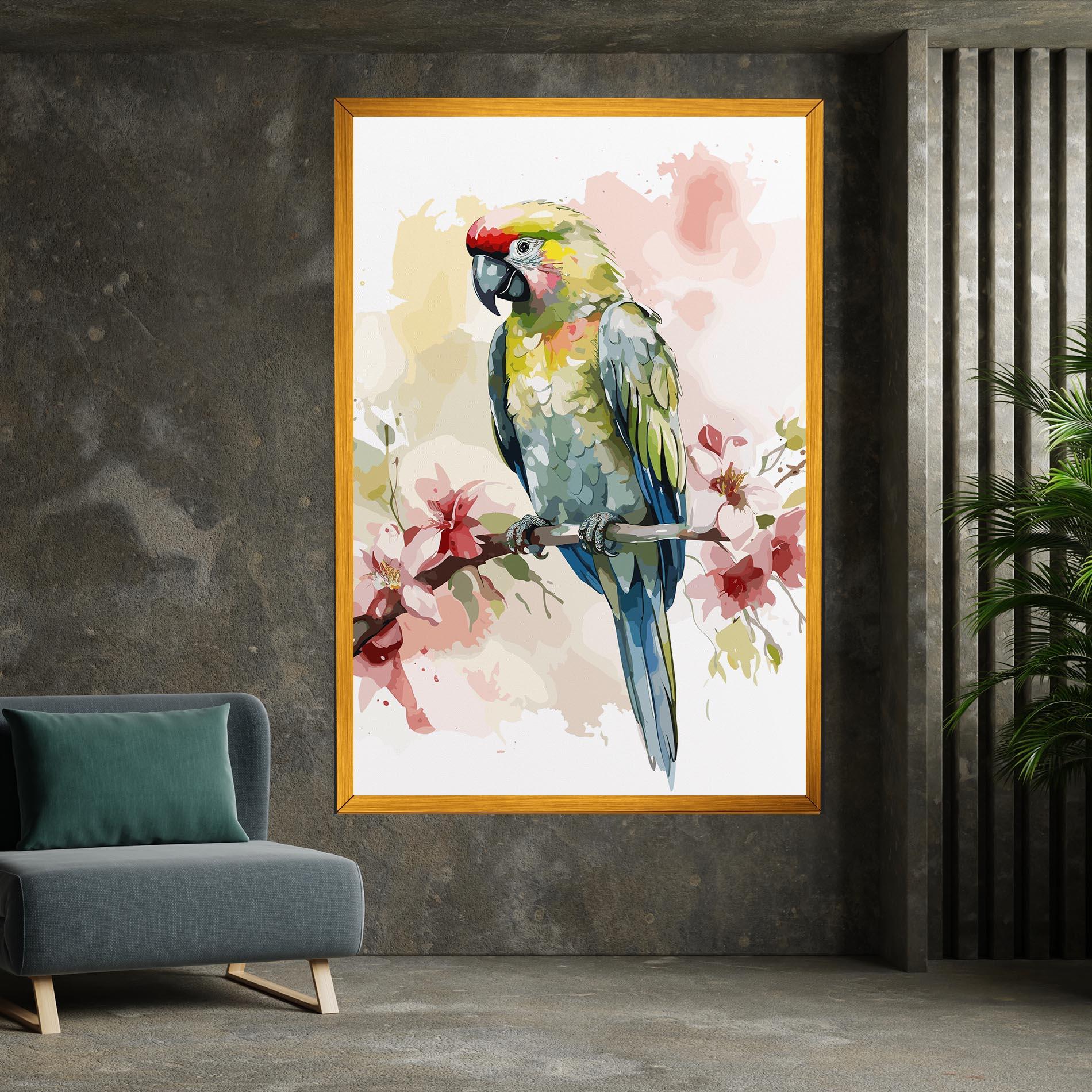 Vászonkép Beautiful Parrot mockup 7