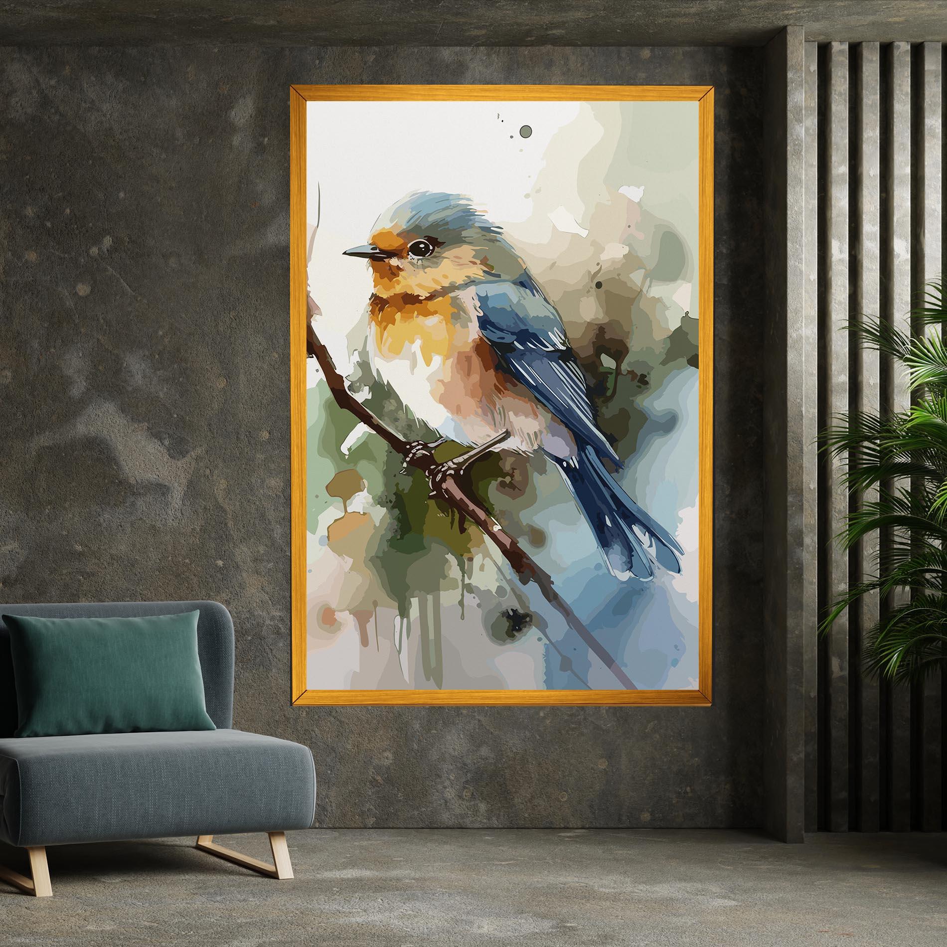 Vászonkép Blue Pretty Bird mockup 7