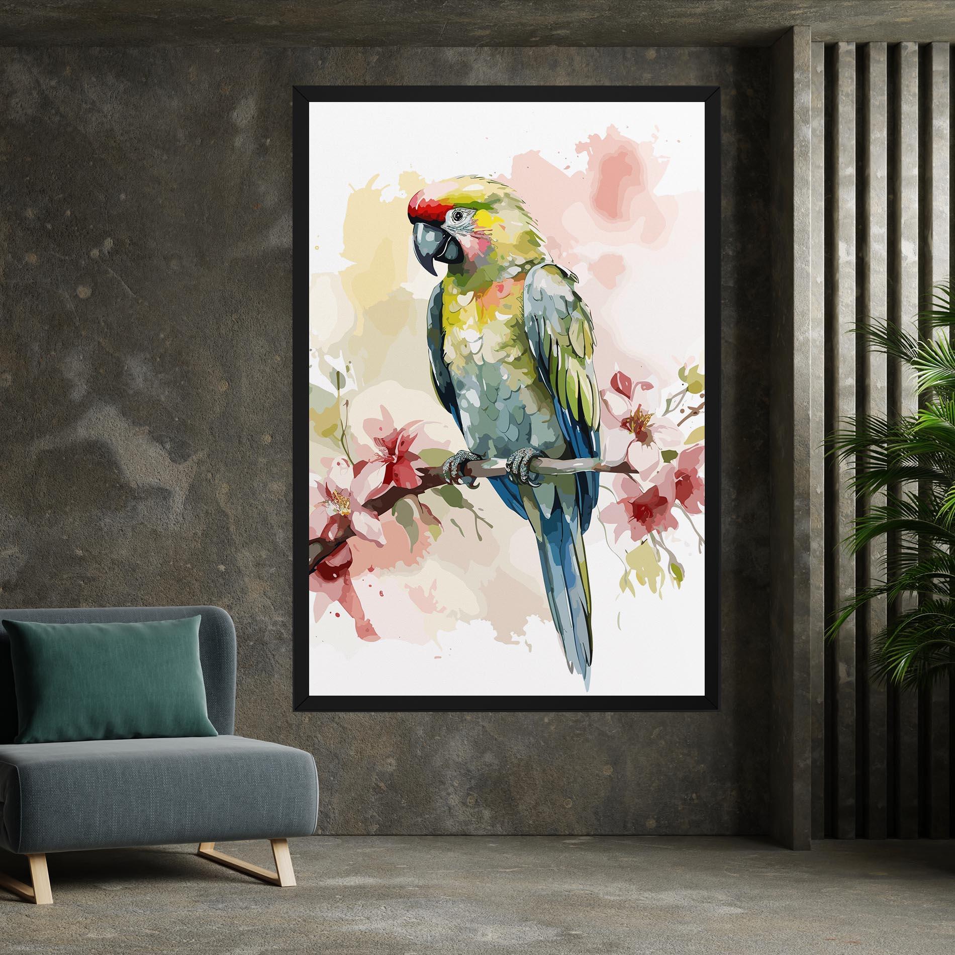 Vászonkép Beautiful Parrot mockup 7