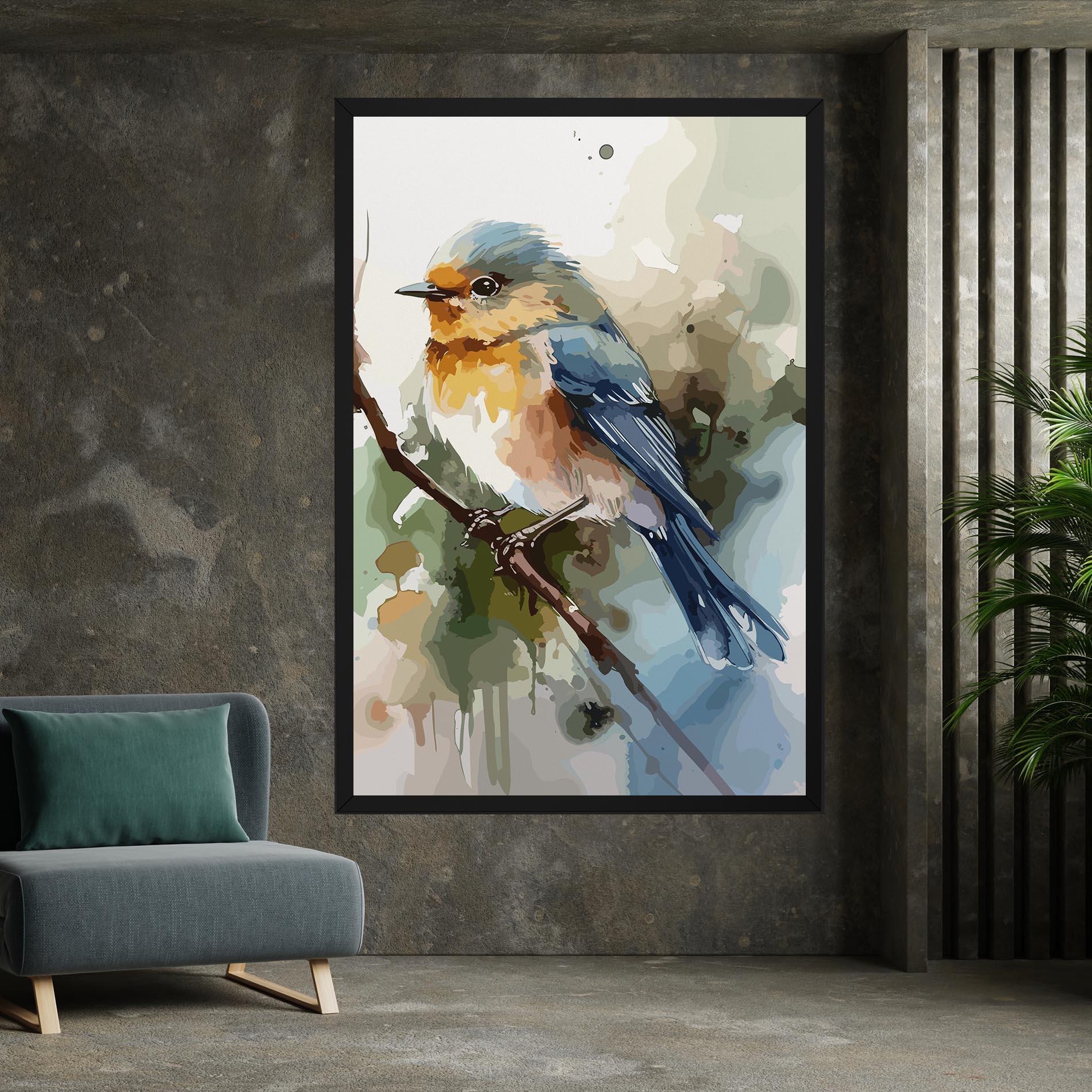 Vászonkép Blue Pretty Bird mockup 7