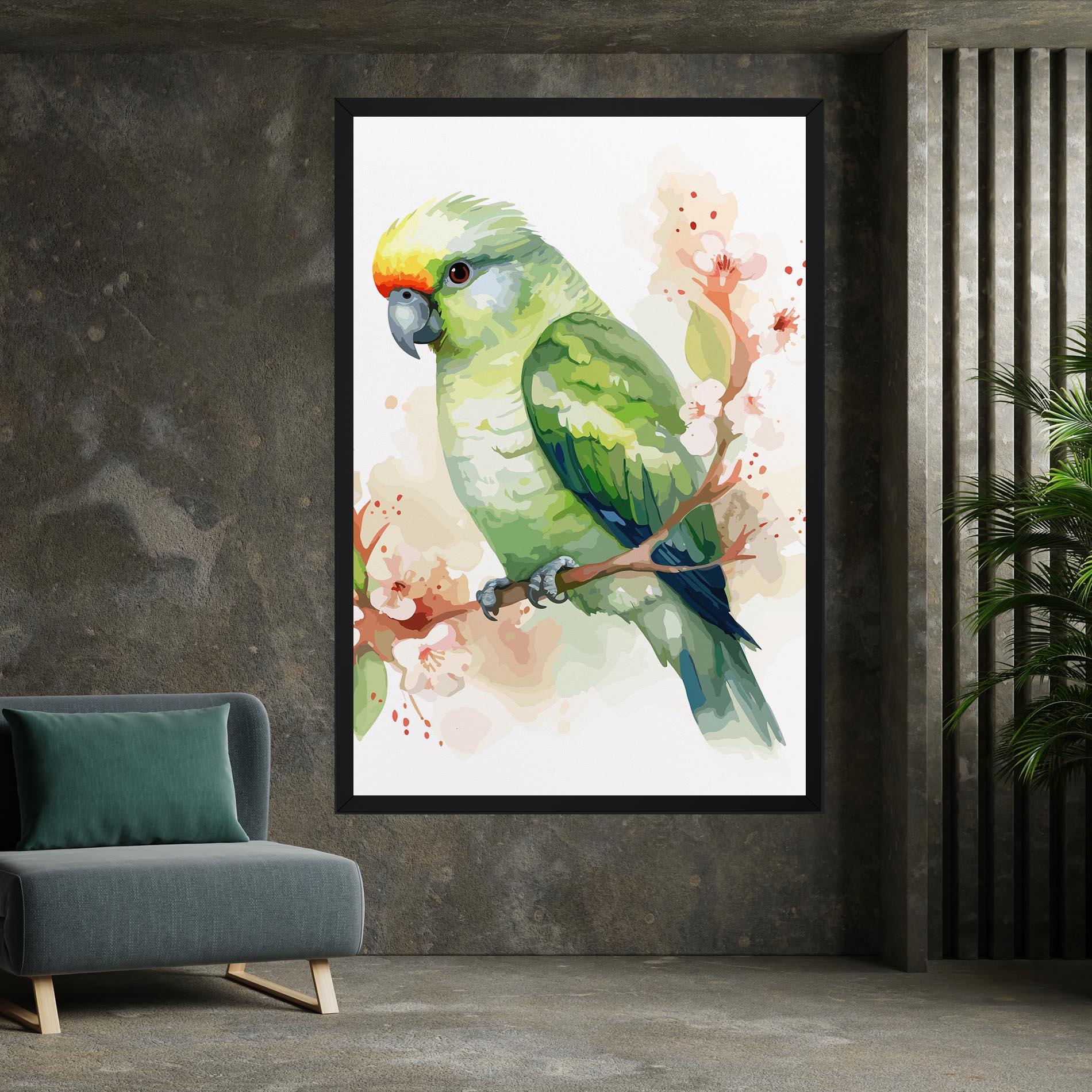 Vászonkép Pretty Green Parrot mockup 7