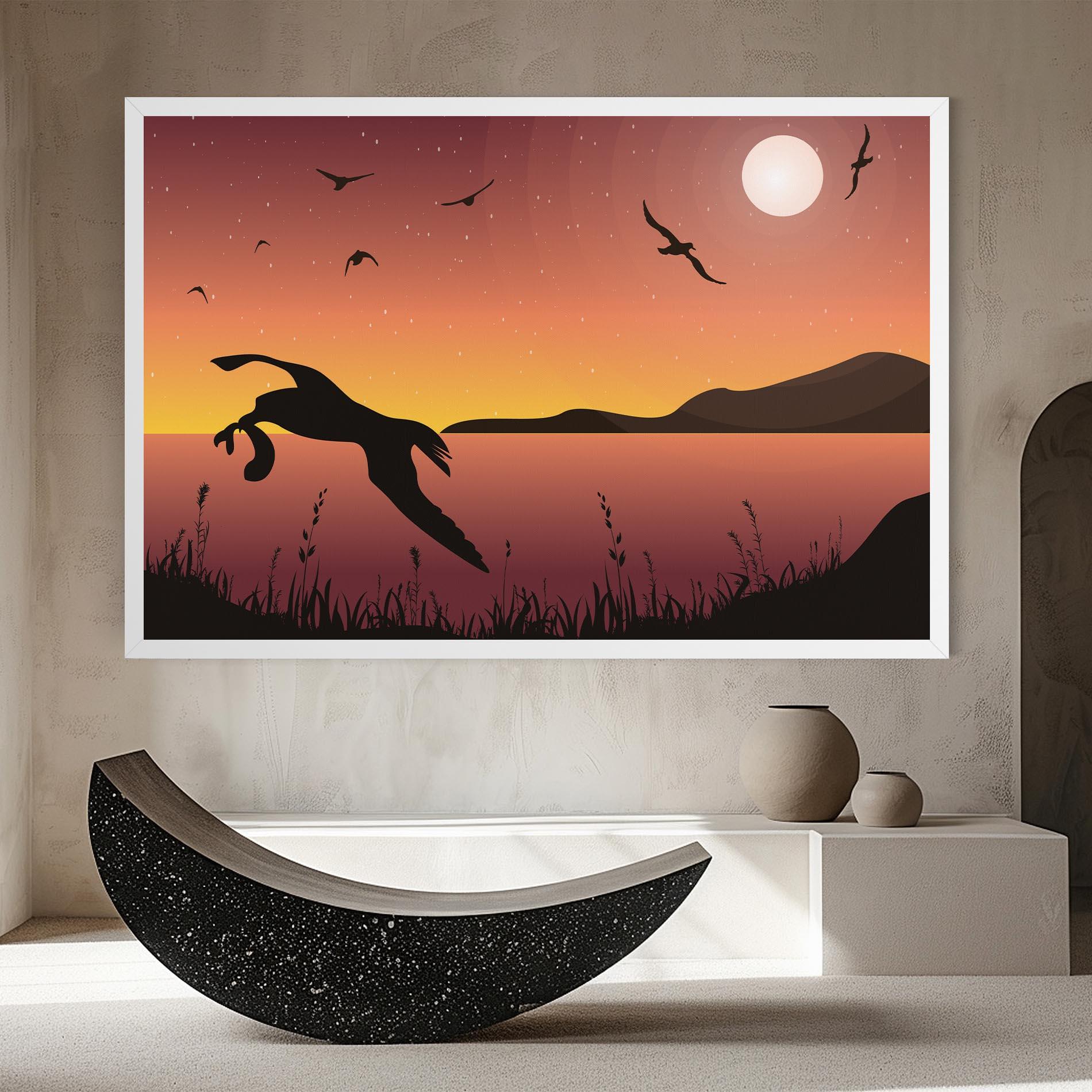 Vászonkép Birds Fishing mockup 8