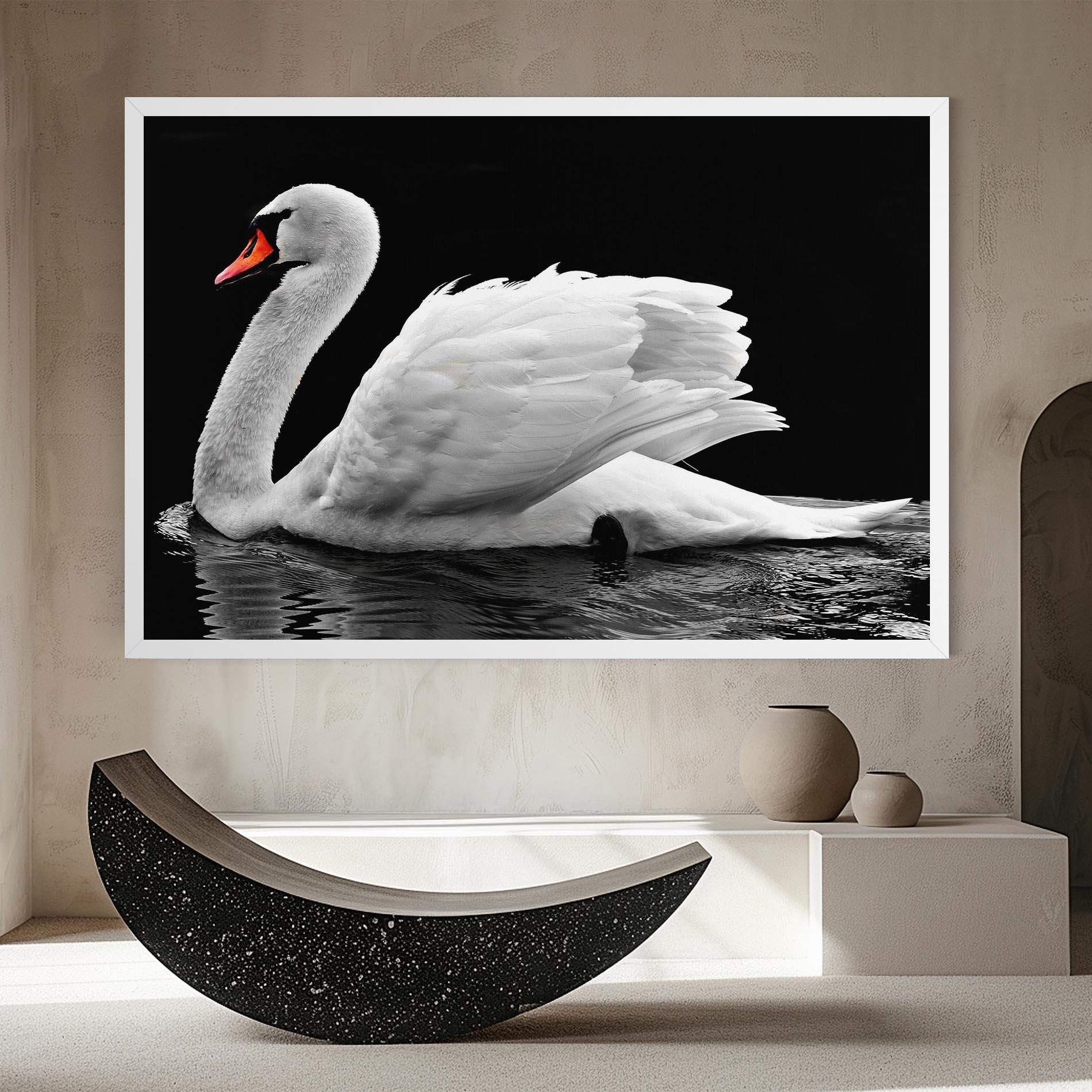 Vászonkép Black And White Swan mockup 8