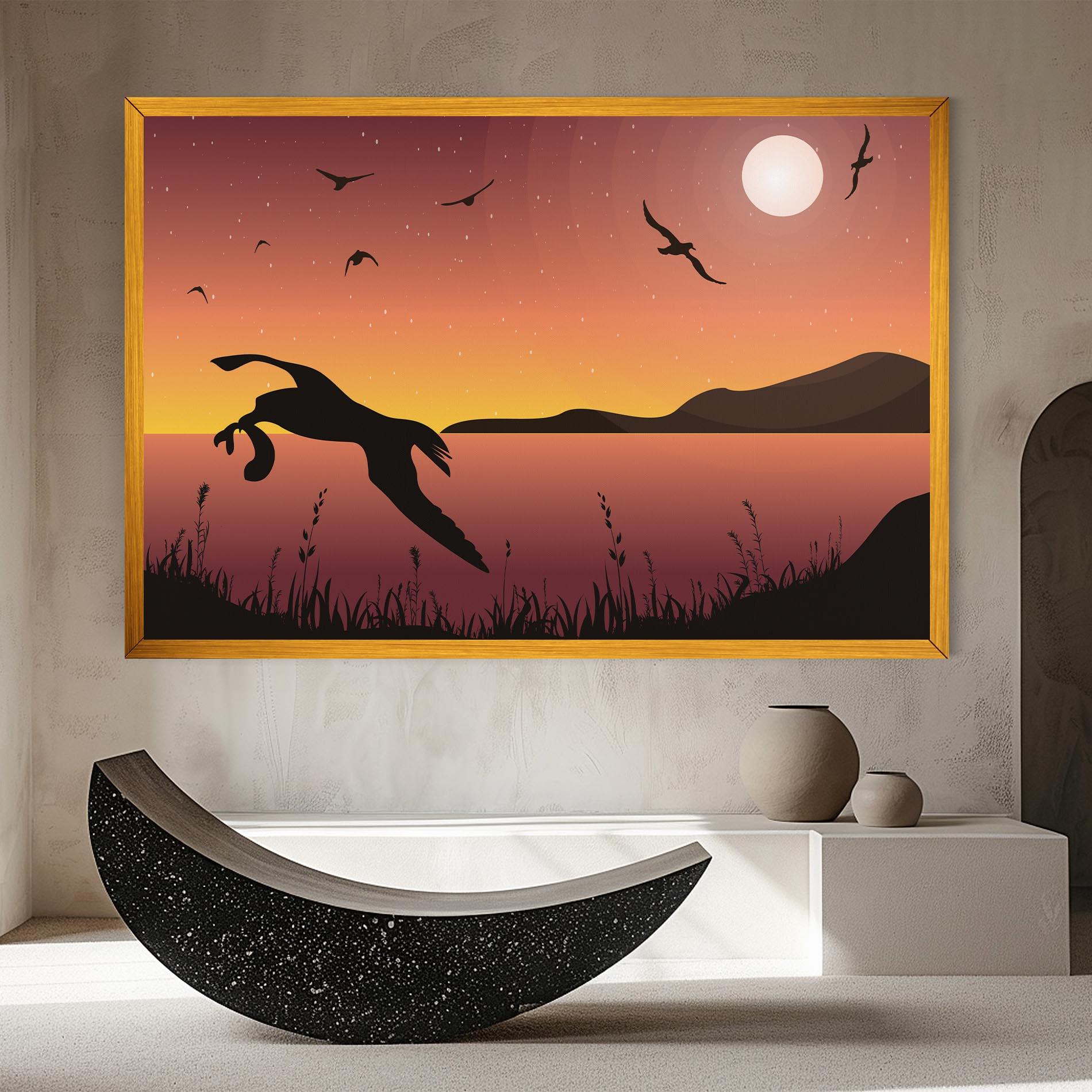 Vászonkép Birds Fishing mockup 8