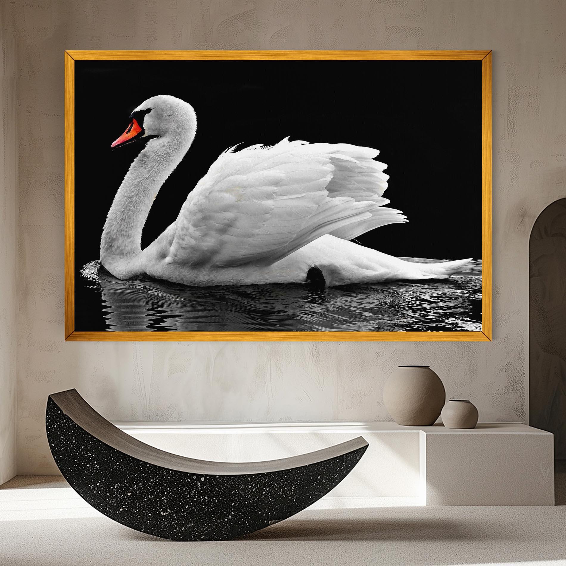 Vászonkép Black And White Swan mockup 8