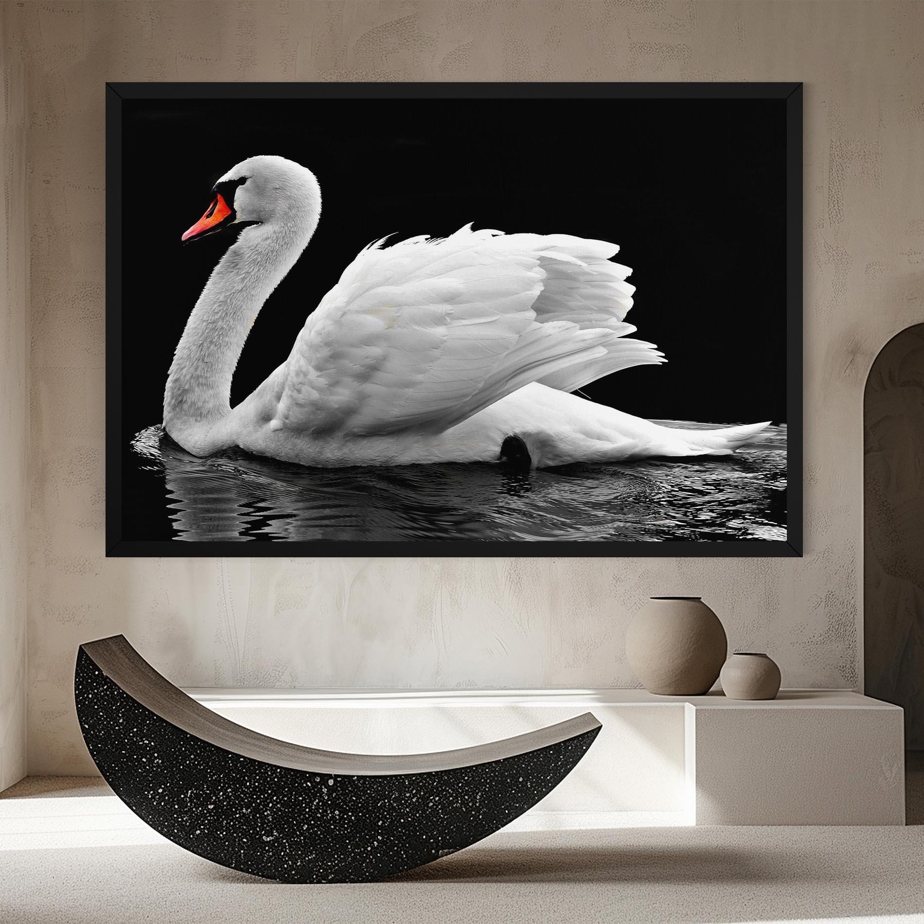 Vászonkép Black And White Swan mockup 8