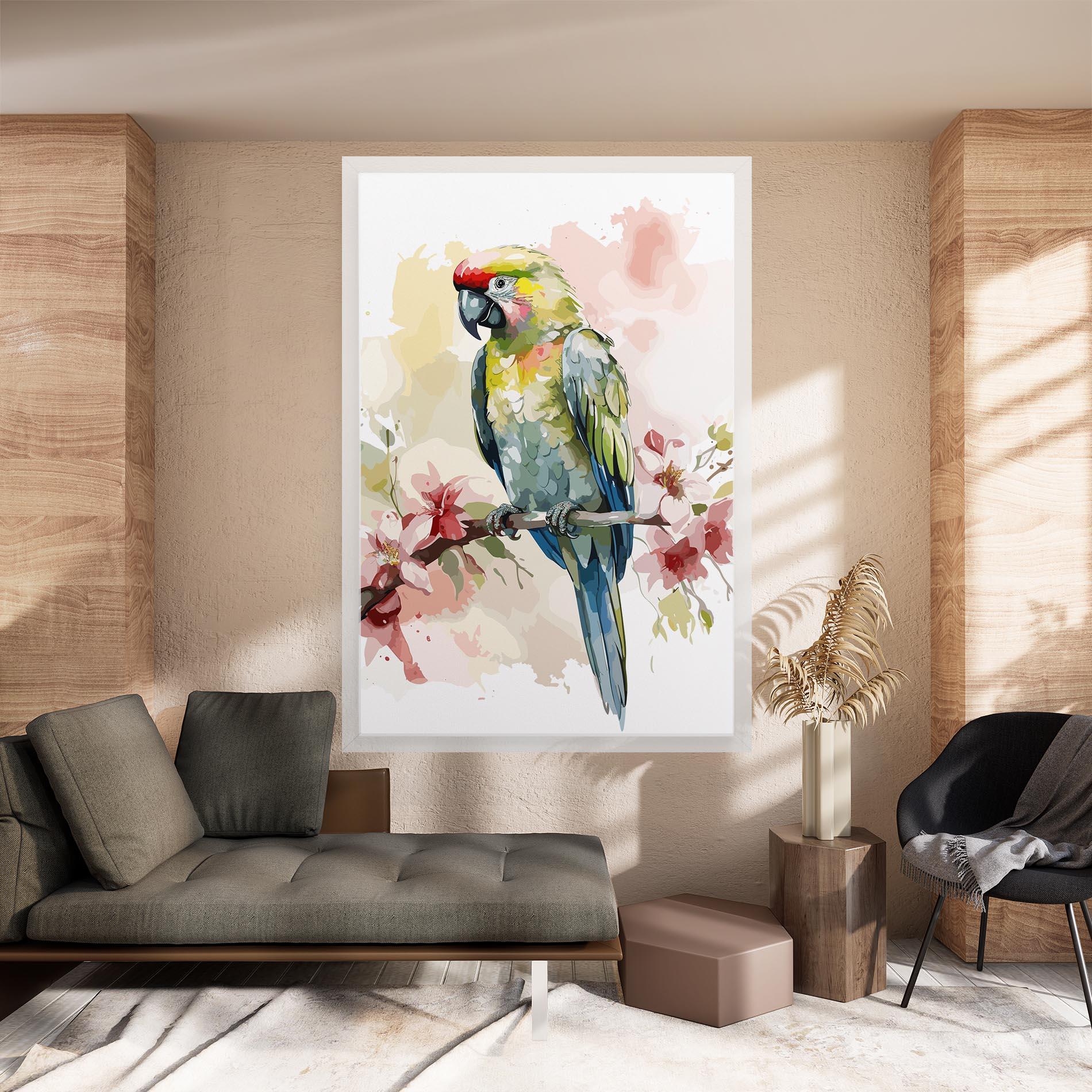 Vászonkép Beautiful Parrot mockup 8