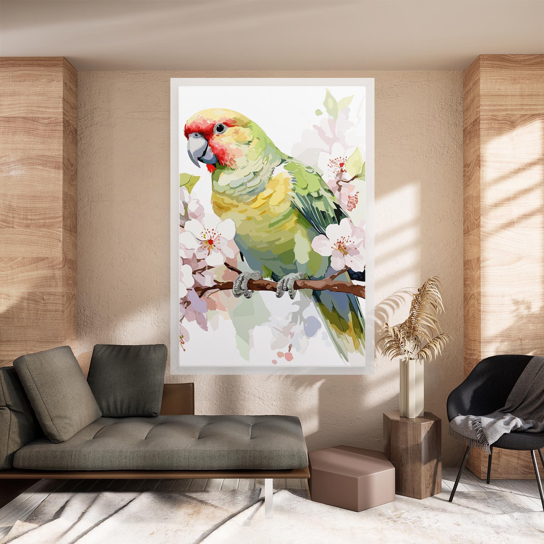 Vászonkép Cute Green Parrot mockup 8