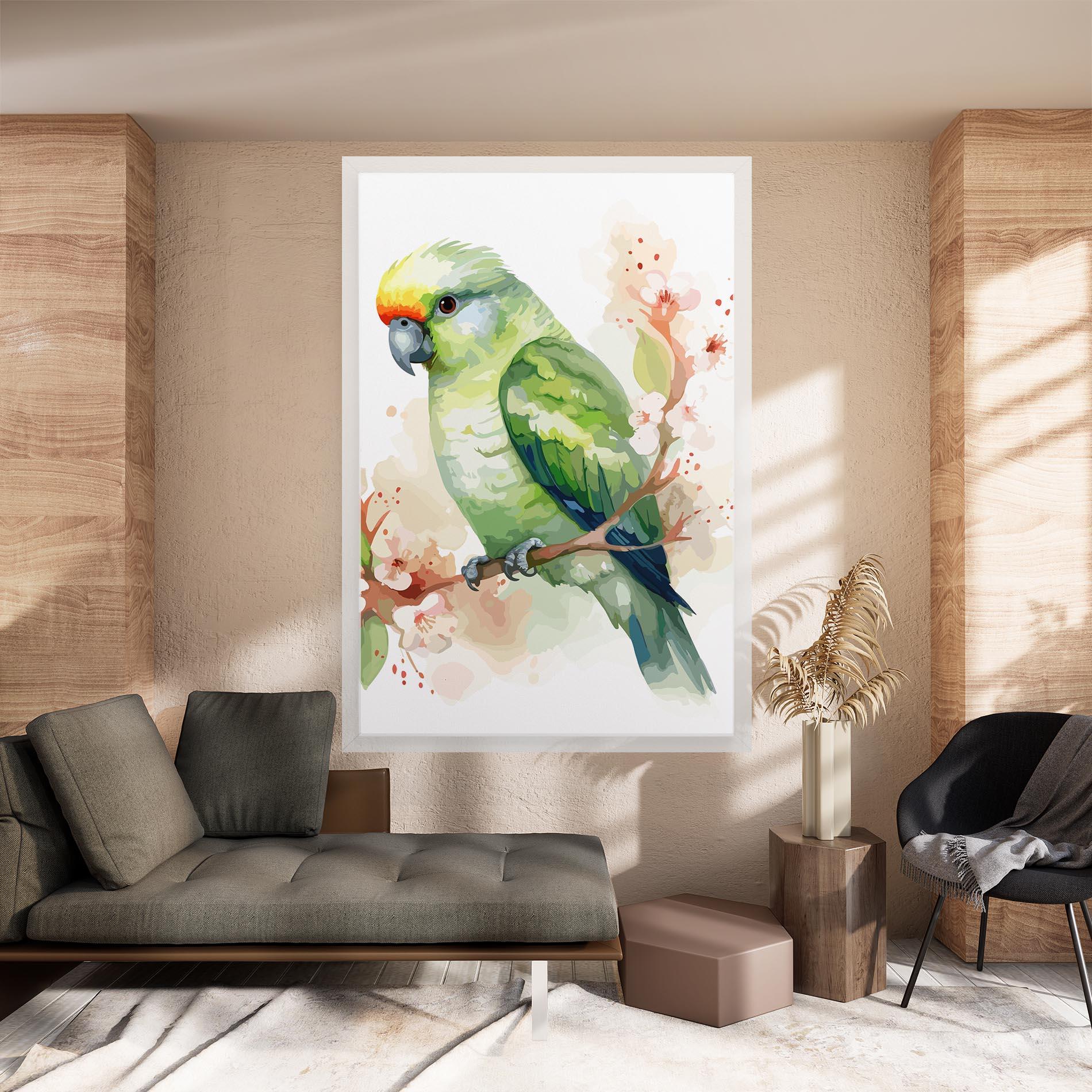 Vászonkép Pretty Green Parrot mockup 8