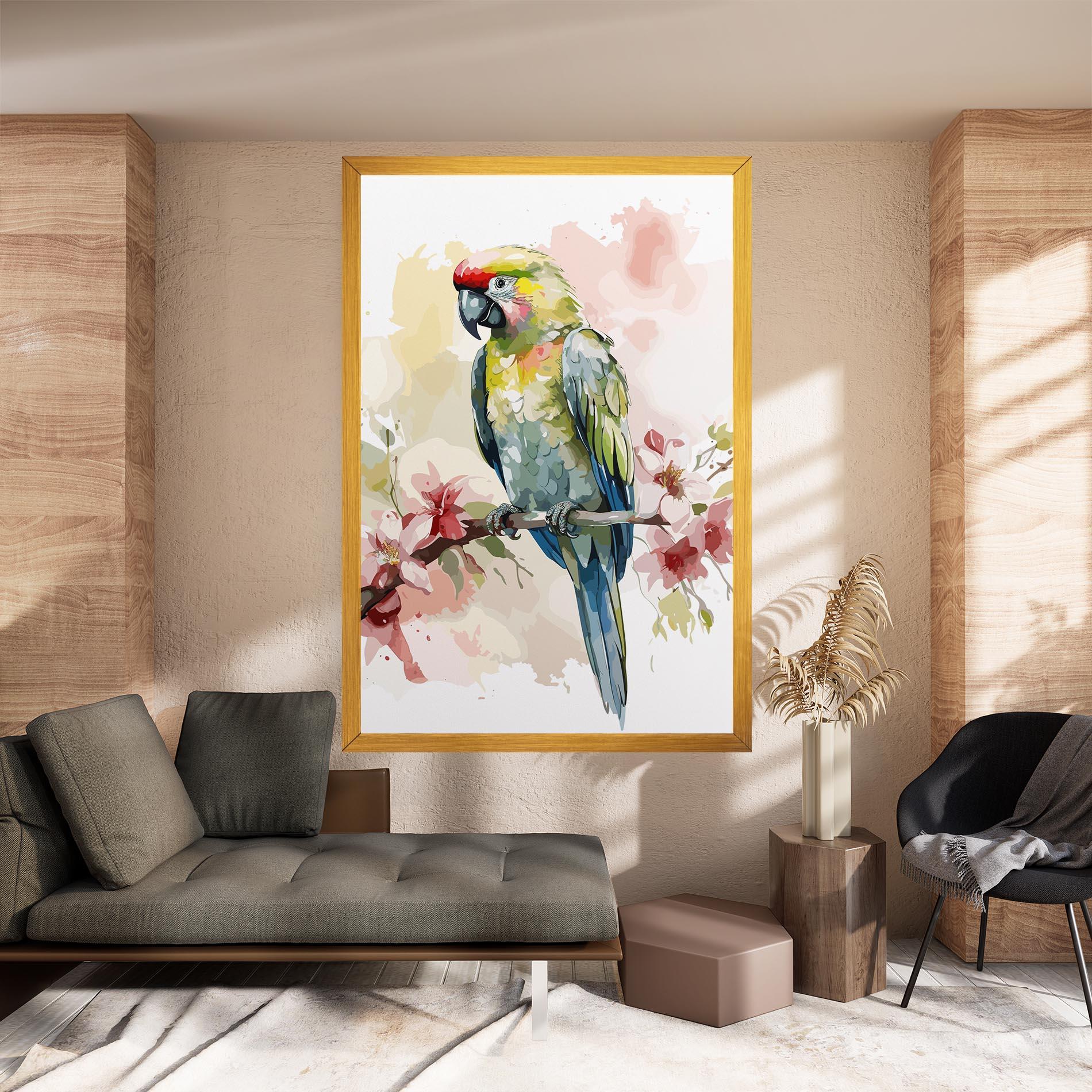 Vászonkép Beautiful Parrot mockup 8