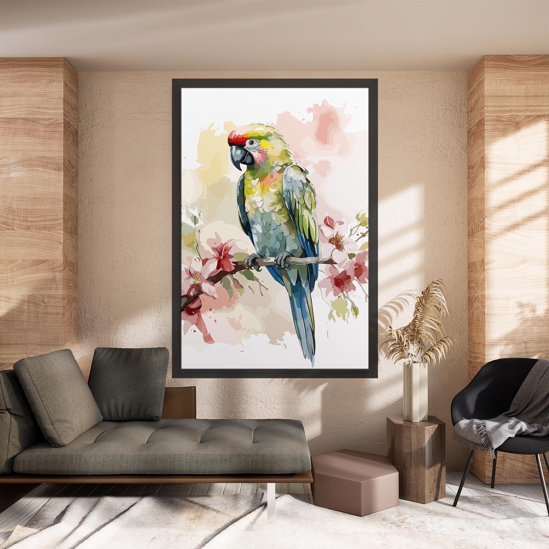 Vászonkép Beautiful Parrot mockup 8