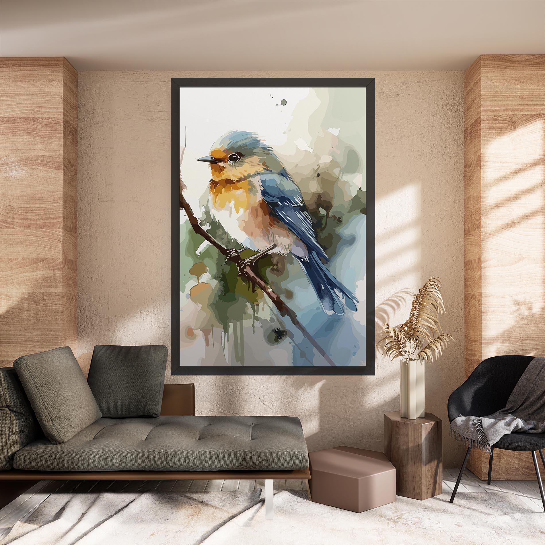 Vászonkép Blue Pretty Bird mockup 8