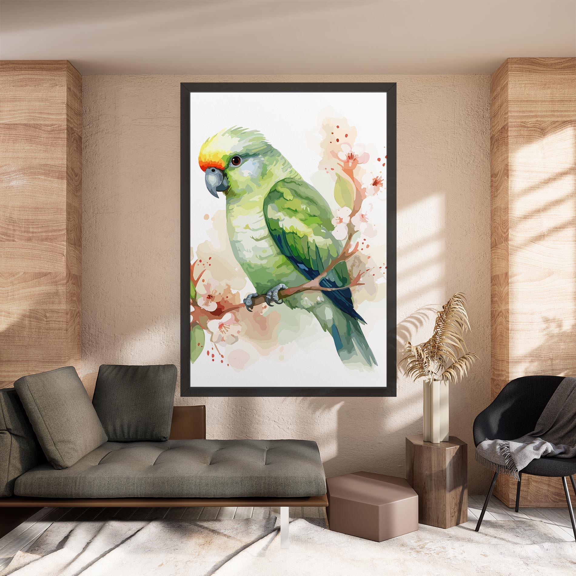 Vászonkép Pretty Green Parrot mockup 8